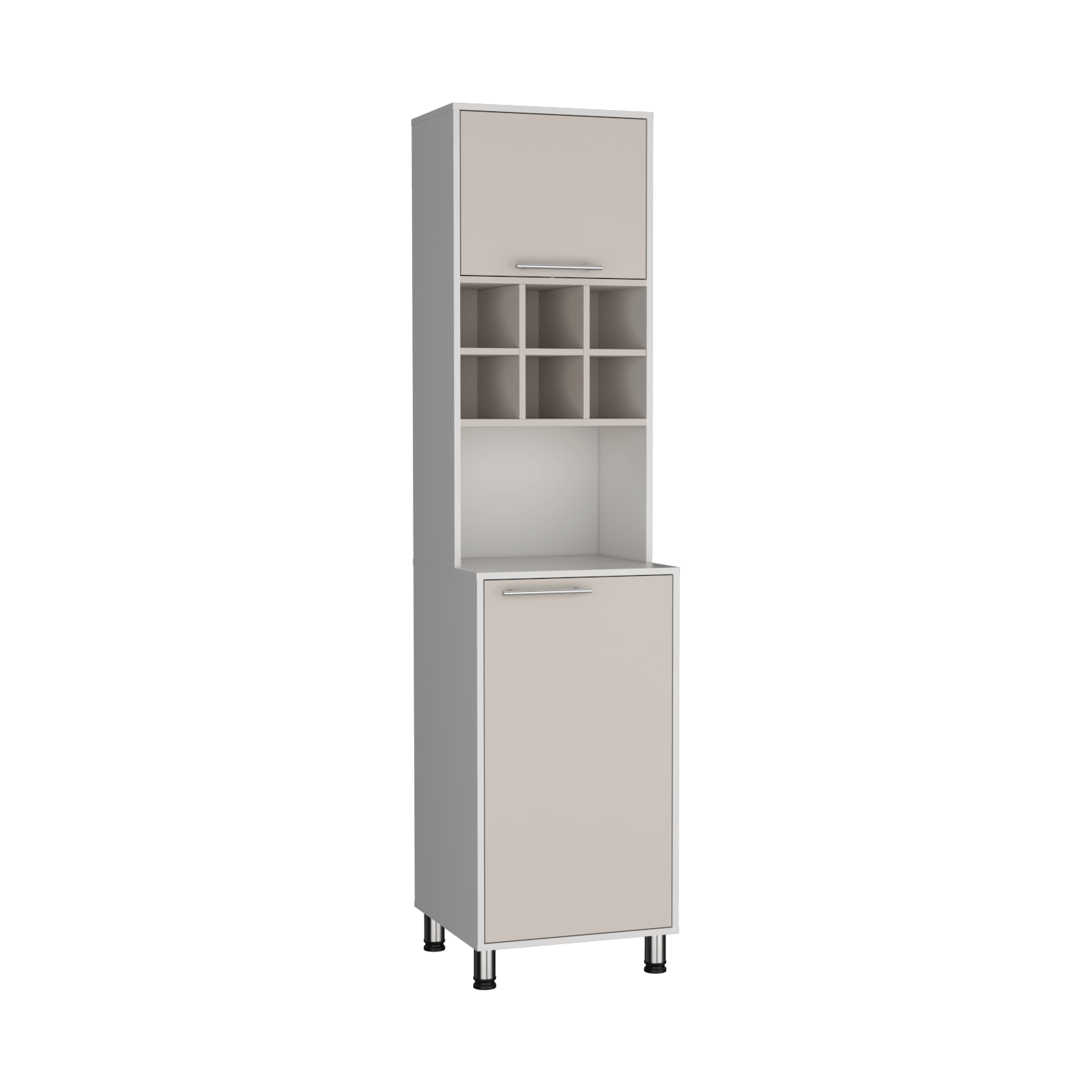 Mueble Alacena Attica 204X50X49 Rta Blanco Mqz + Capri