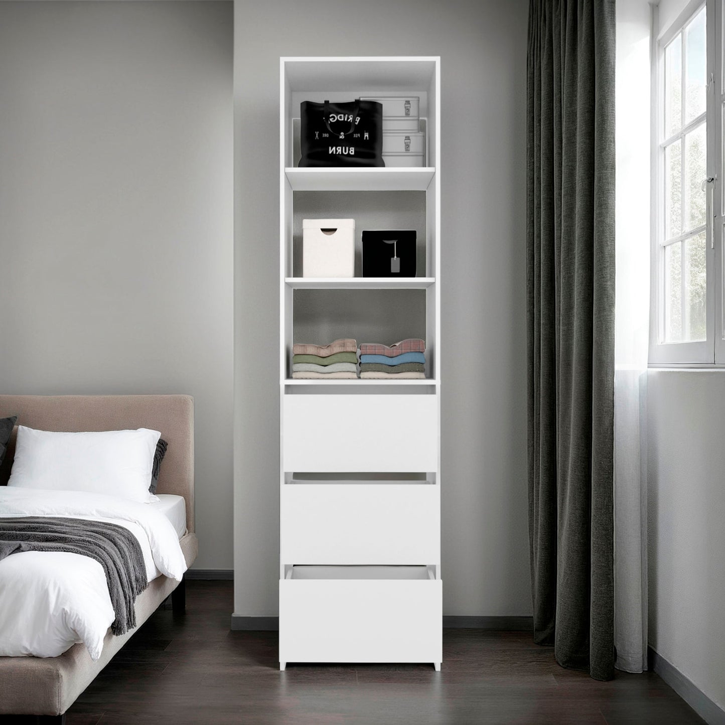 Closet Eco 3 Cajones 213X55X48 Kronos Blanco  Zf