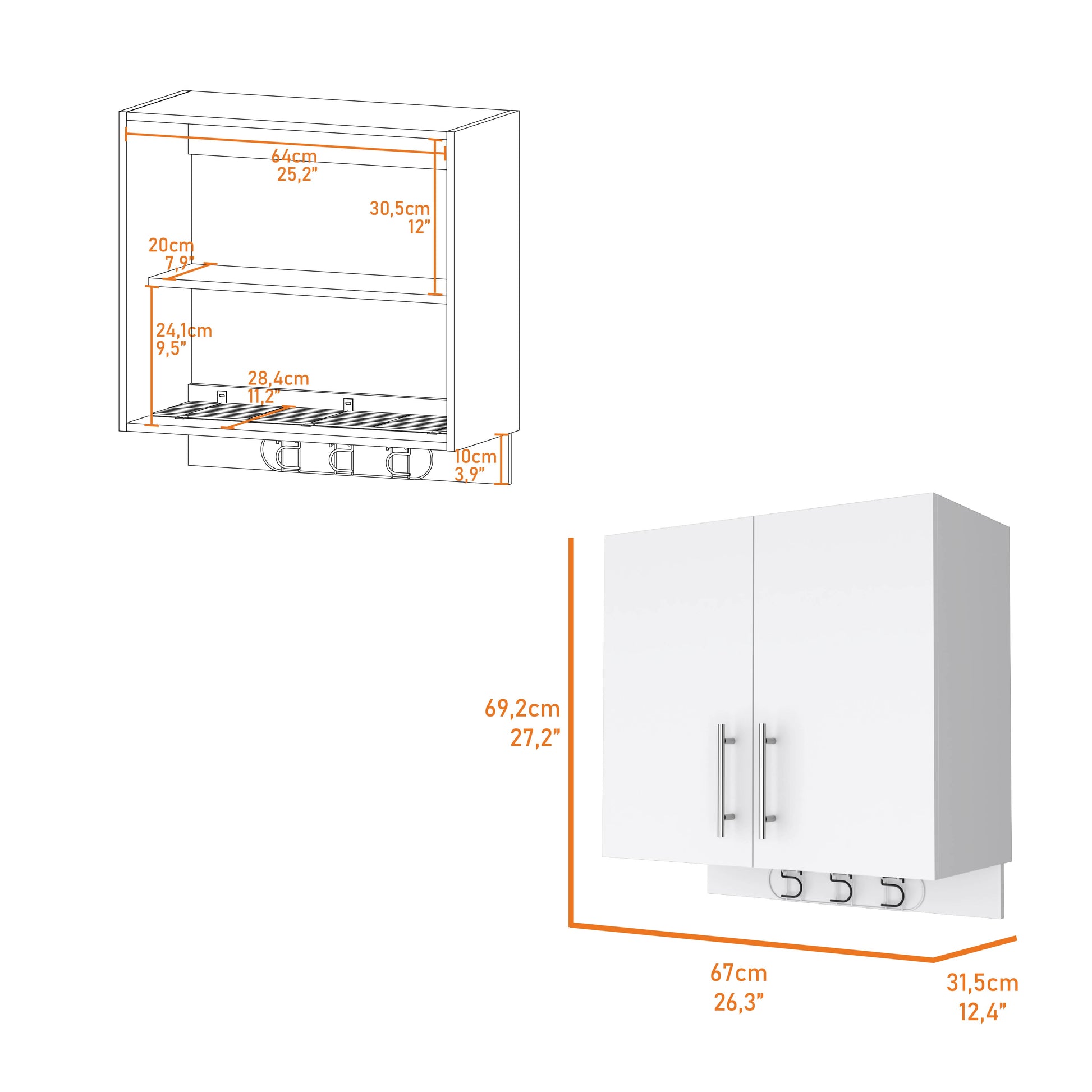 Mueble Auxilar Kymo 69X67X31 Rta Blanco Mqz Zf