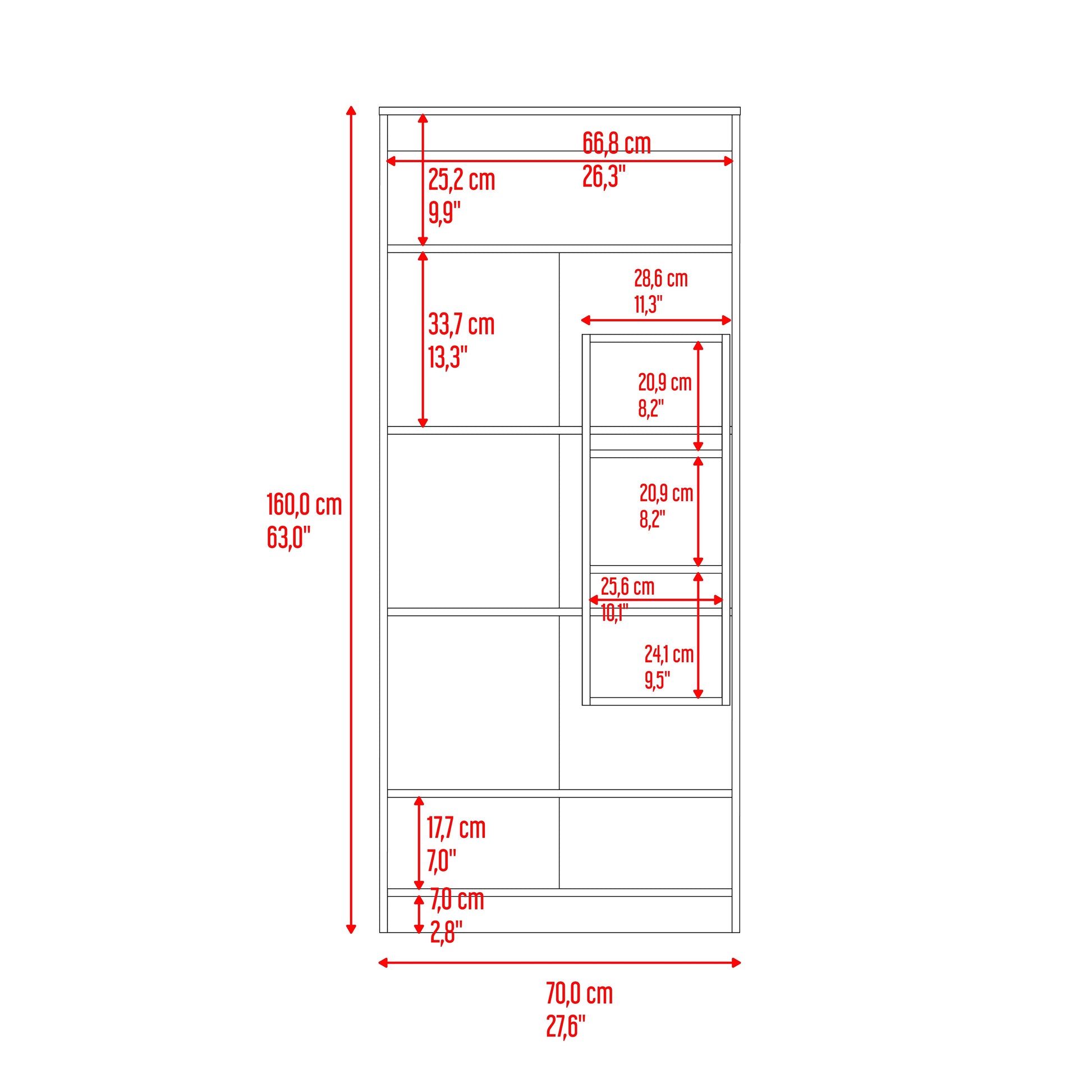 Mueble Alacena Varese 160X70X36 Rta Fresno Eu Blanco