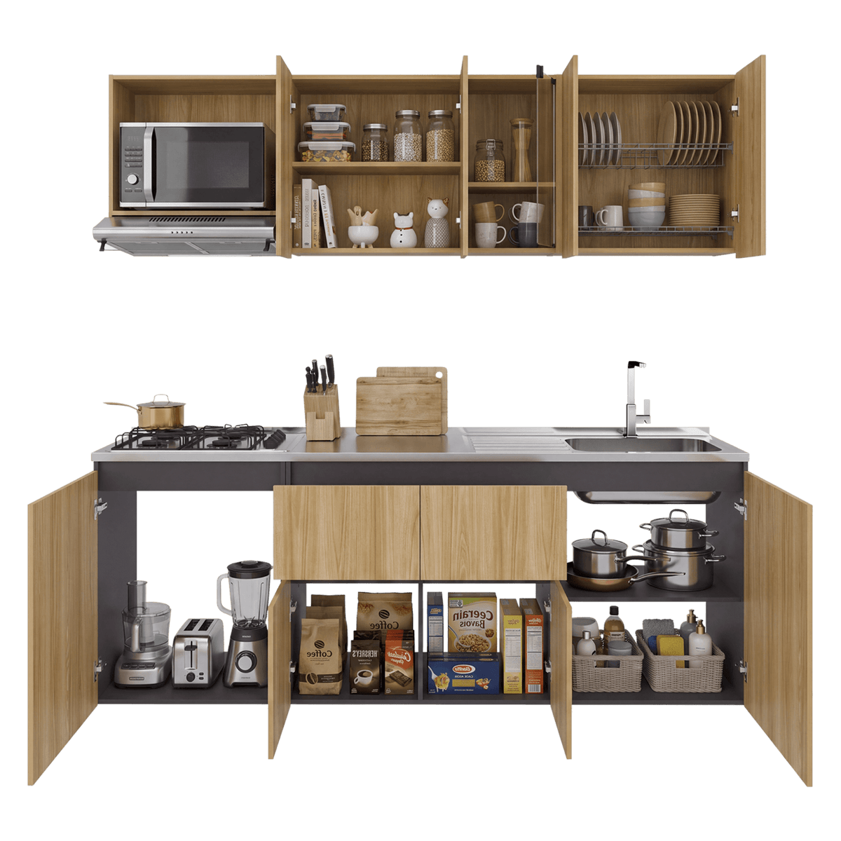 Cocina Amantia Derecha 208X212X52 Rta Fresno Eu