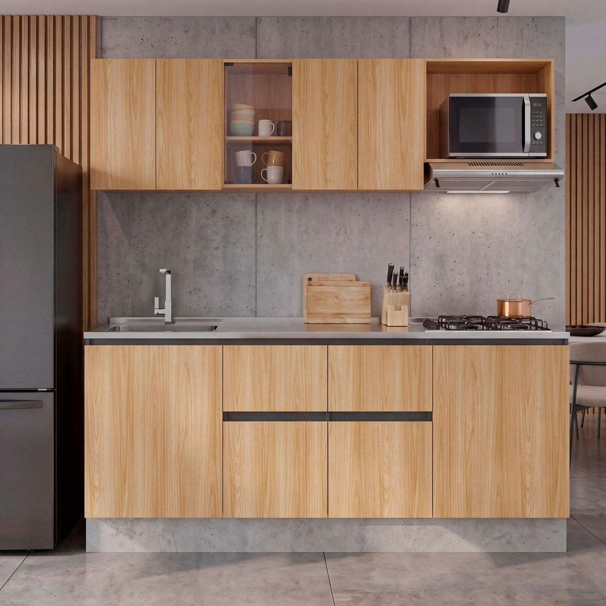 Cocina Amantia Izquierda 208X212X52 Rta Fresno Eu