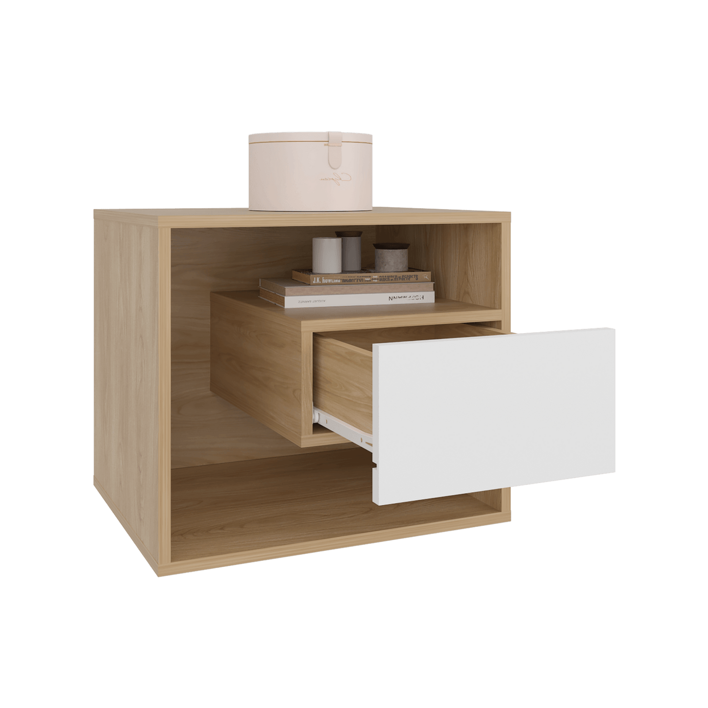 Mesa De Noche  Buda 43X50X41 Rta Fresno Blanco