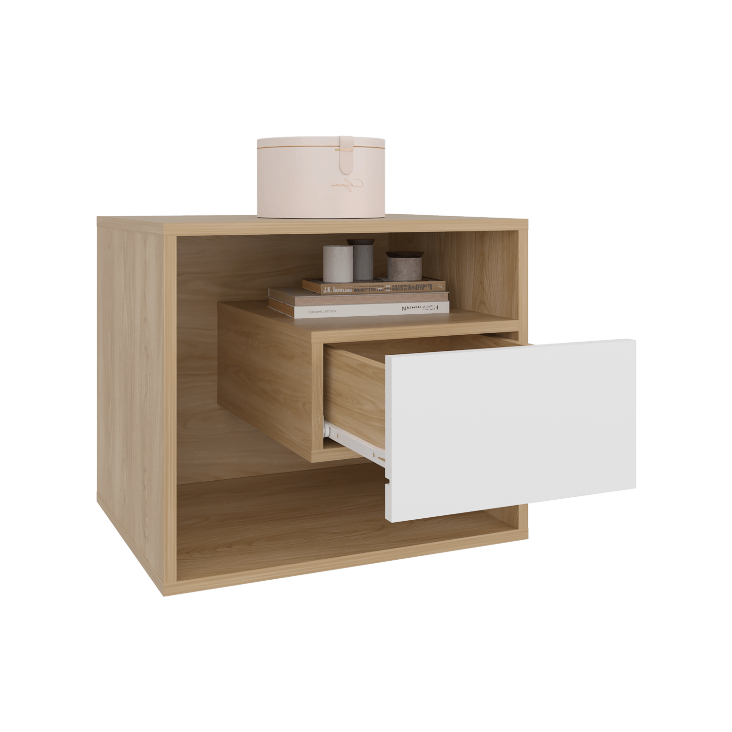 Mesa De Noche  Buda 43X50X41 Rta Fresno Blanco