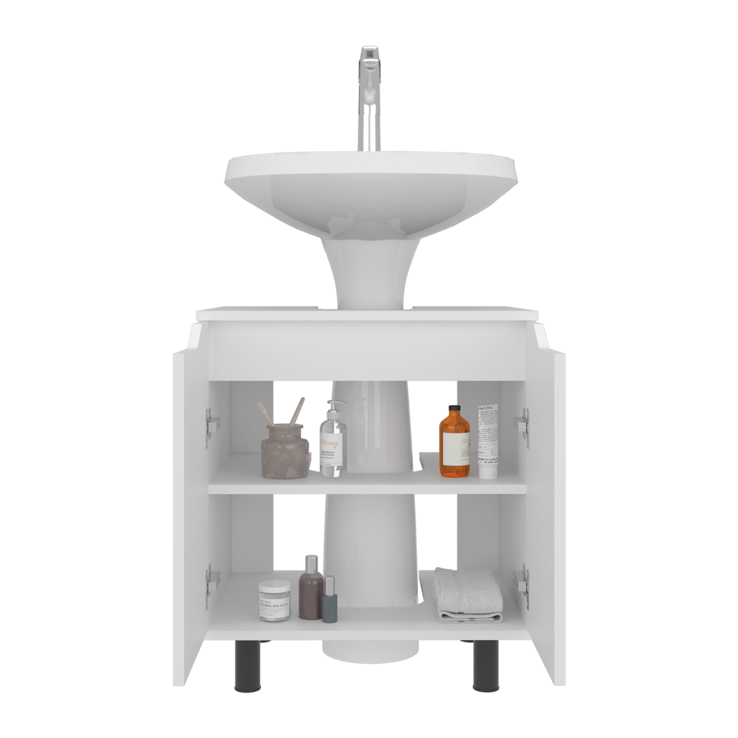 Mueble Lavamos De Pedestal Marlo 63X55X41 Rta Blanco
