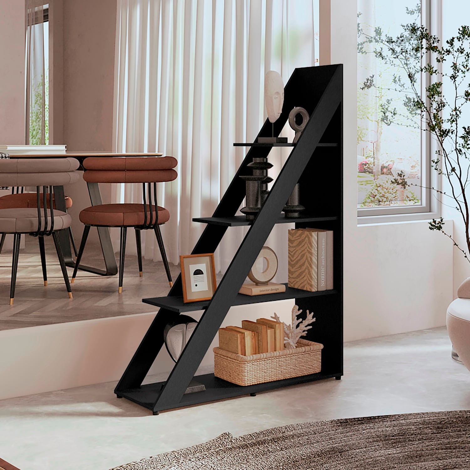 Biblioteca Diagonal Lorain 150X105X34 Rta Wengue