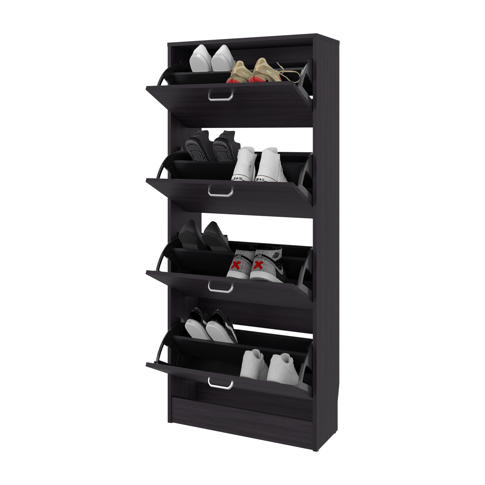 Zapatero Inola 4 Puertas 175X63X24 Rta Kronos Wengue Zf
