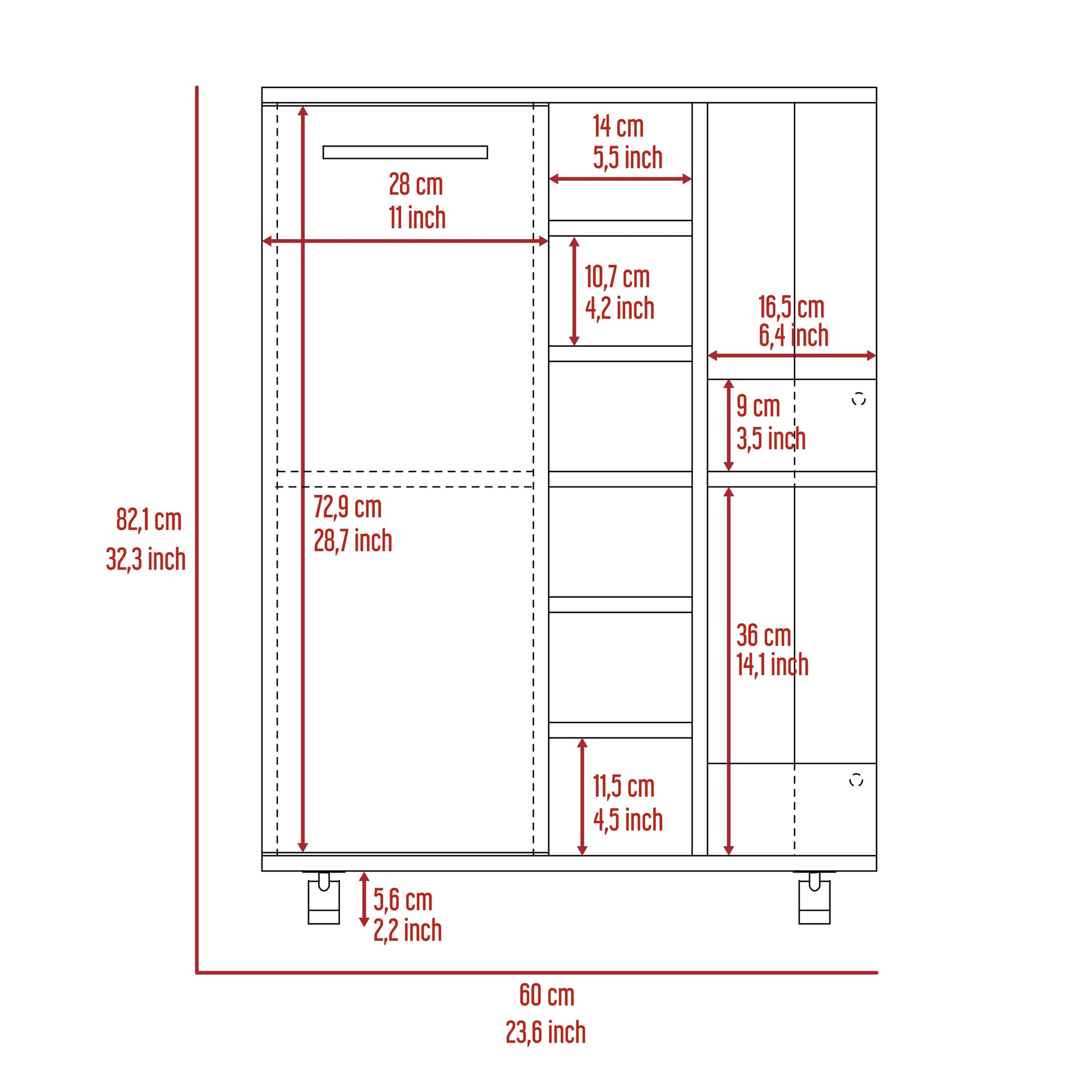 Mueble Bar Bajo Movil 82 X 60 Andorra Rta Bellota