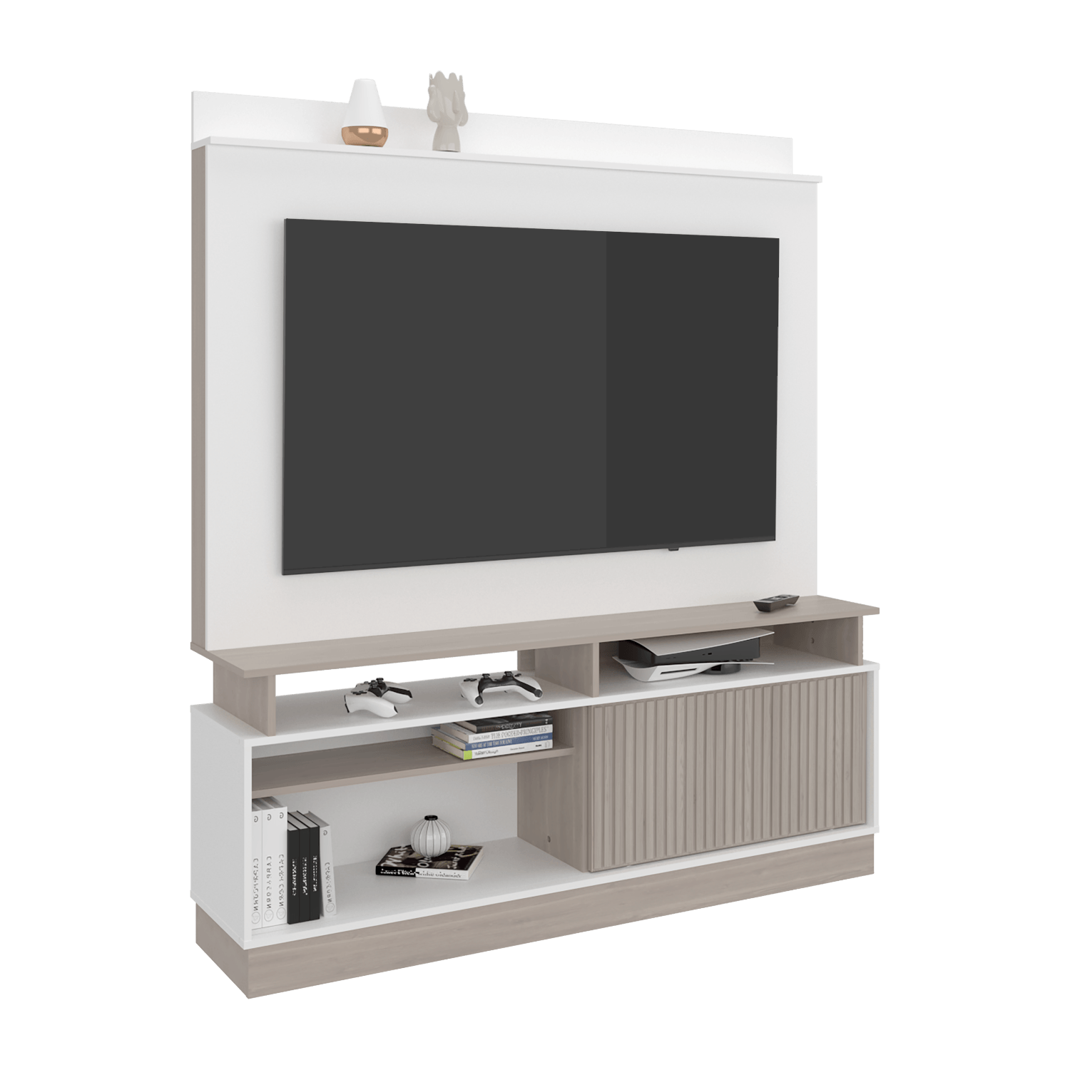 Centro De Tv 70" Thun 182X160X35 Rta Blanco Bardolino