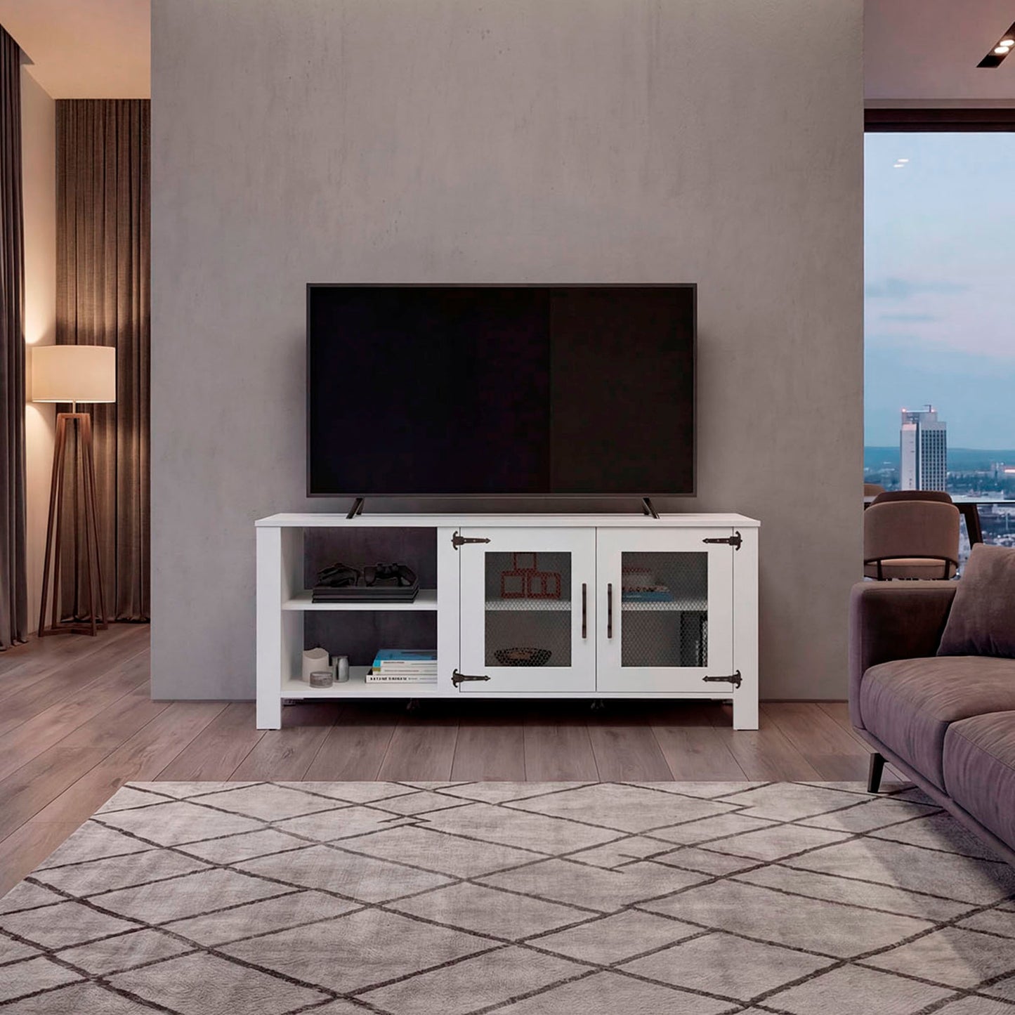 Rack De Tv Freedom 61X147X39 Rta Blanco Zf