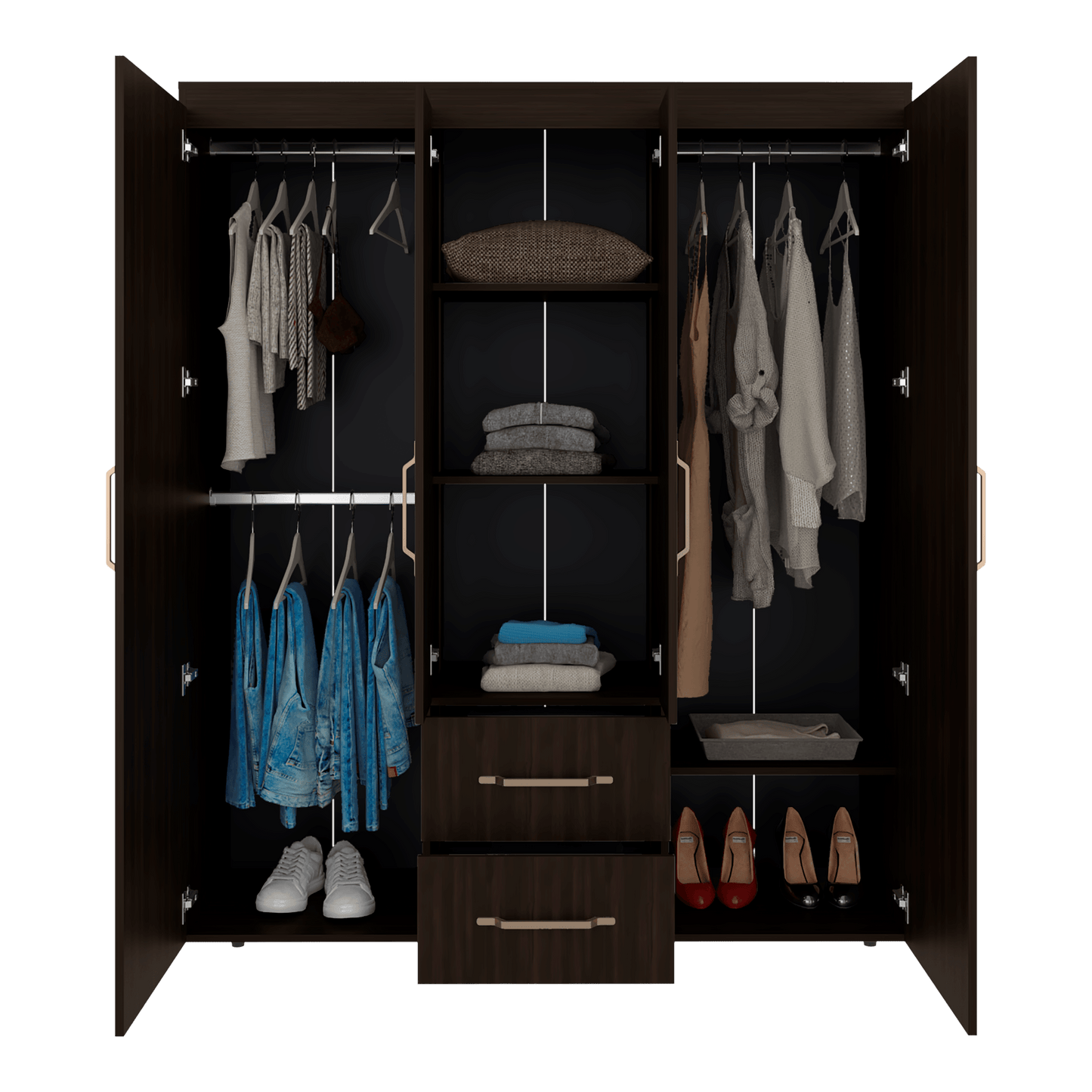 Closet Bariloche Eco 177X150X50 Rta Kronos Nogal Zf
