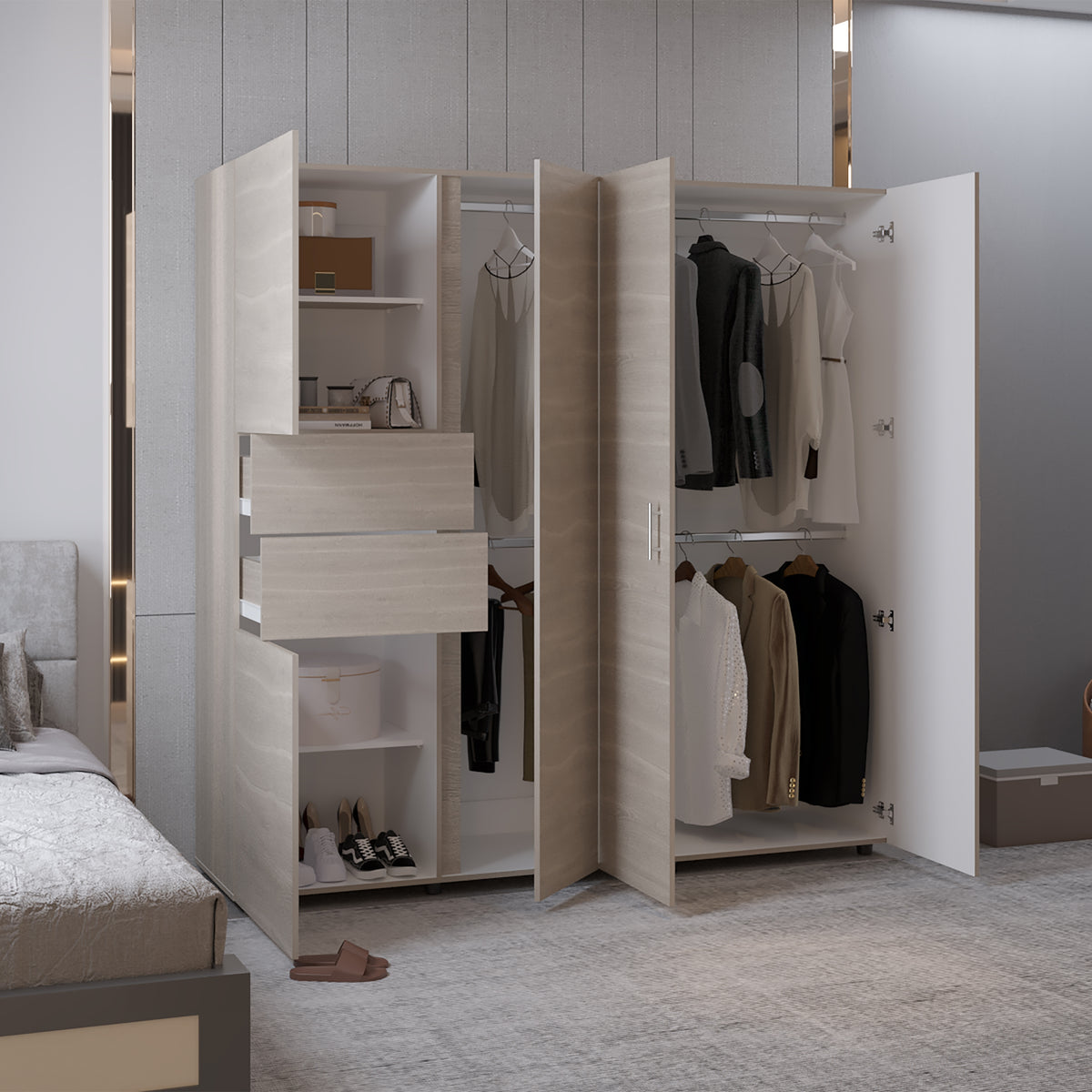 Closet Antalya 200X200X52 Rta Bardolino Blanco N/A
