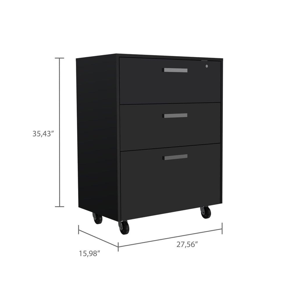 Gabinete Bajo 3 Cajones 90X70X40 Rta Wengue Zf
