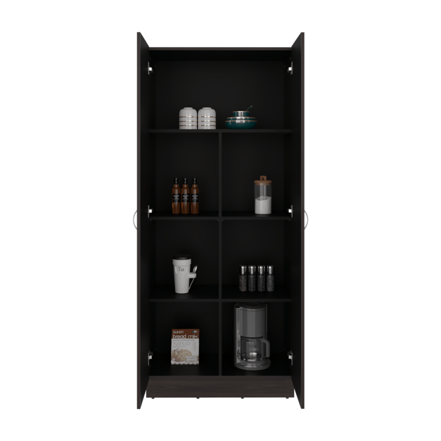 Mueble Alacena Dante 181X76X41 Rta Nogal Wengue Zf