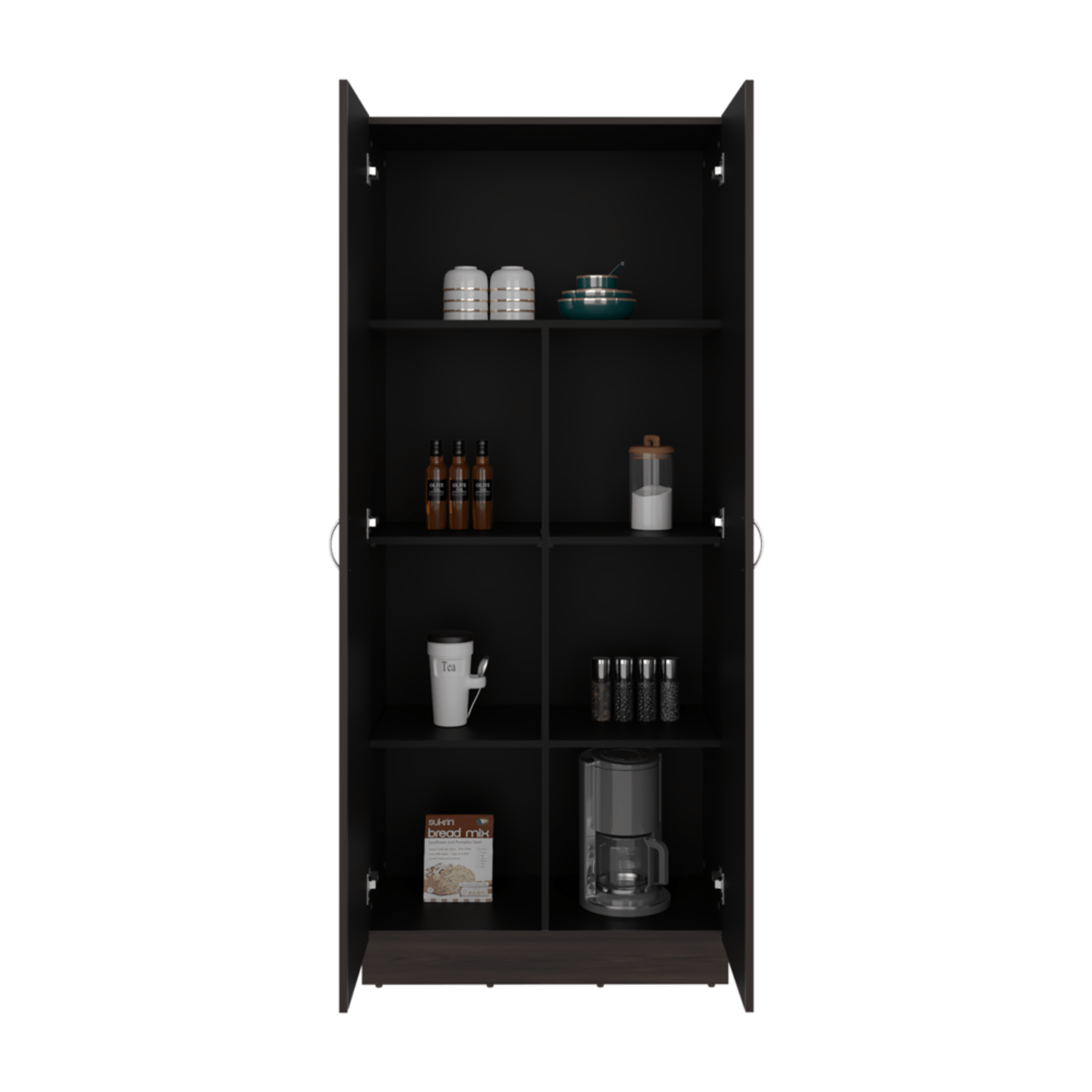 Mueble Alacena Dante 181X76X41 Rta Nogal Wengue Zf