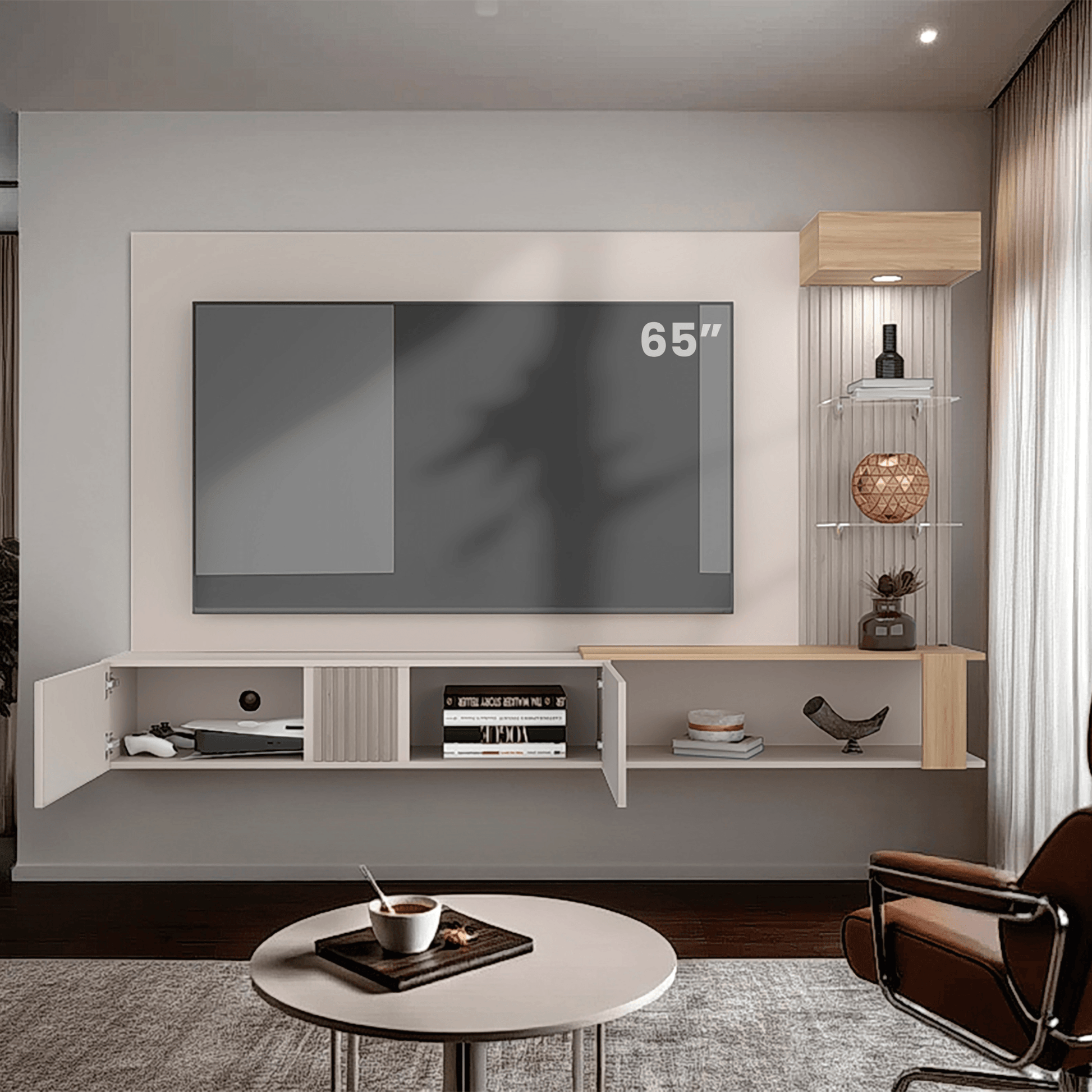 Panel De Tv Isolde 132X208X734 Rta Capri Fresno