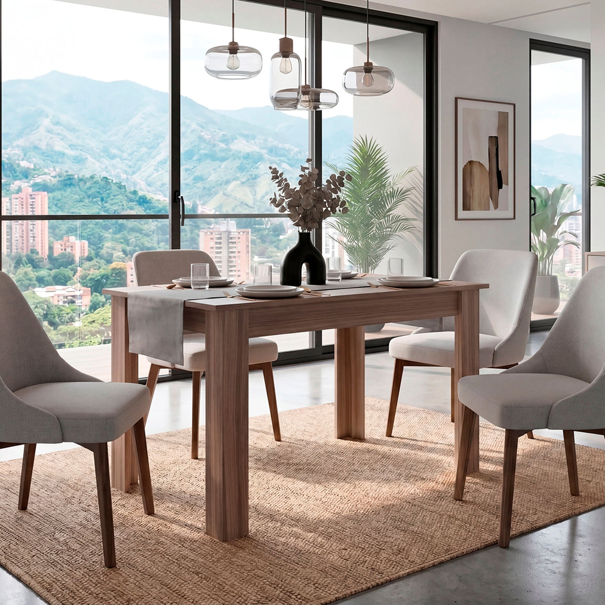 Mesa Comedor Portofino 75X120X88 Rta Avellana