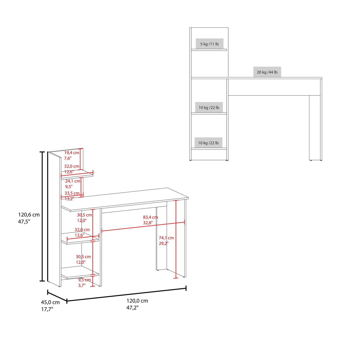Escritorio Office 120X120X43 Rta Cartagena Positano Zf