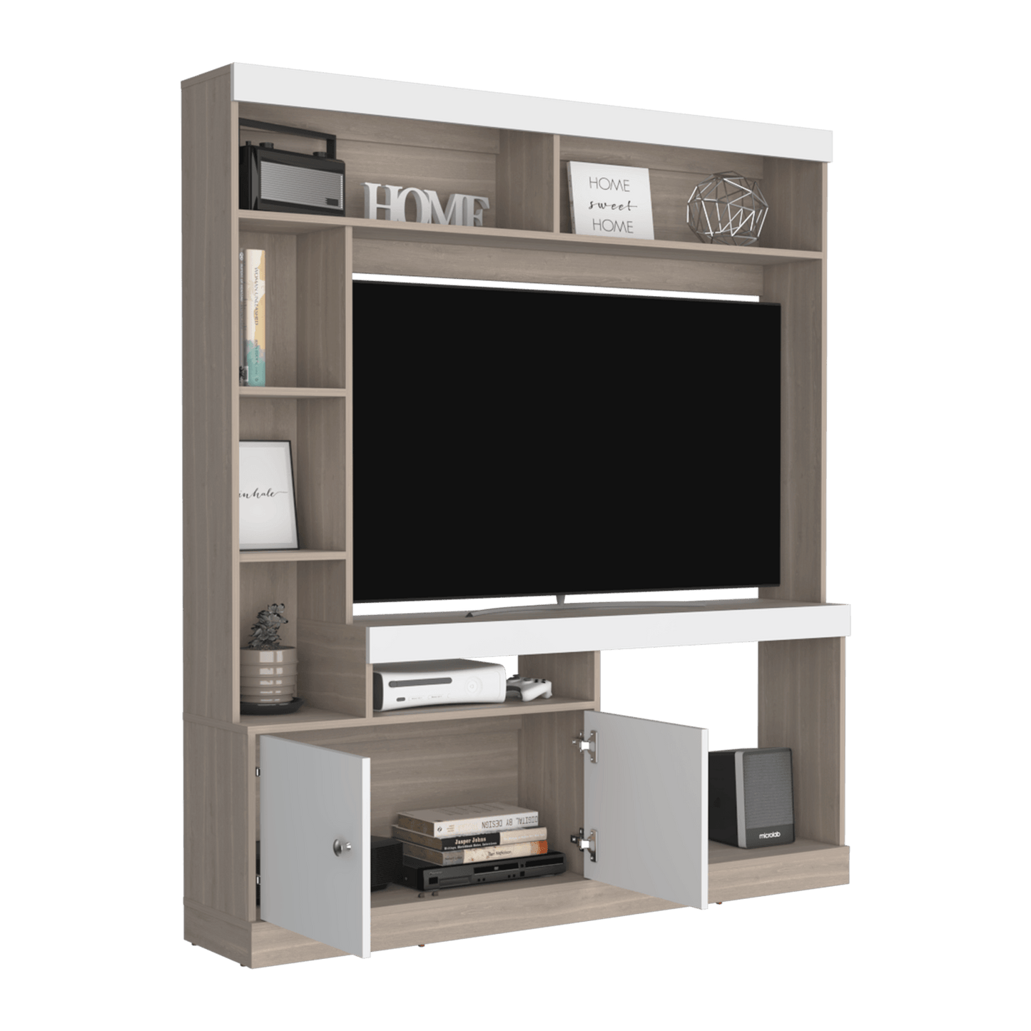 Centro De Entretenimiento Dante Tv 55'' 170X150X30 Rta Bardolino Blanco