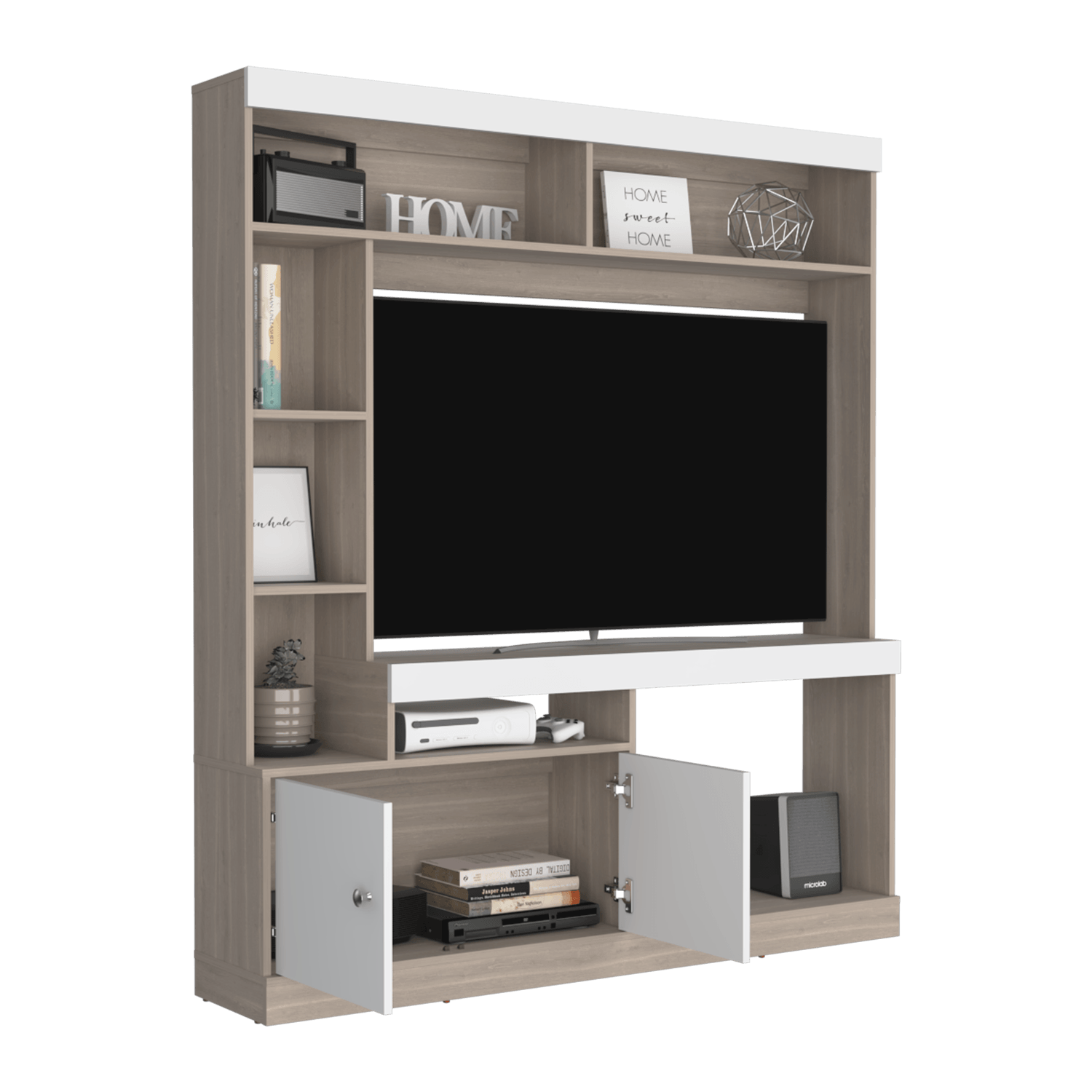 Centro De Entretenimiento Dante Tv 55'' 170X150X30 Rta Bardolino Blanco
