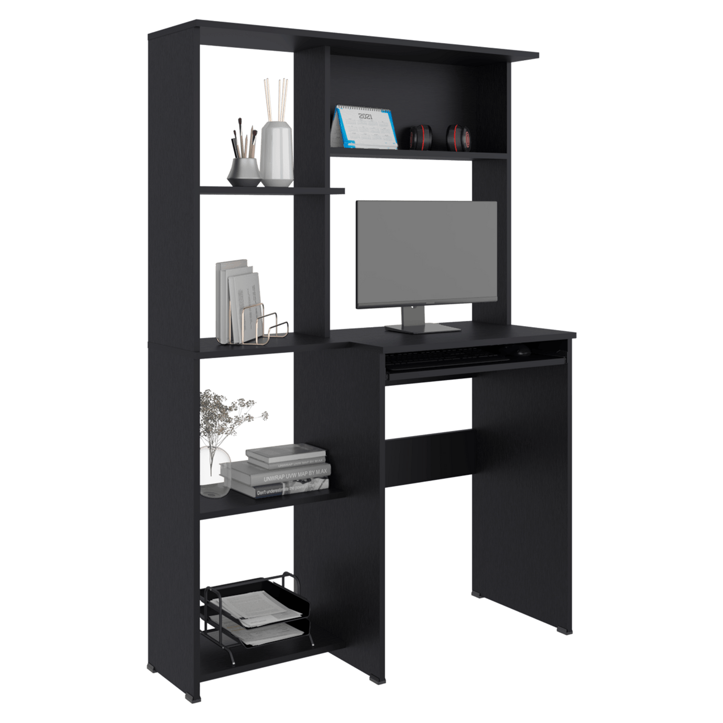 Centro De Computo Con Biblioteca Alden Eco 150X100X40 Rta Wengue