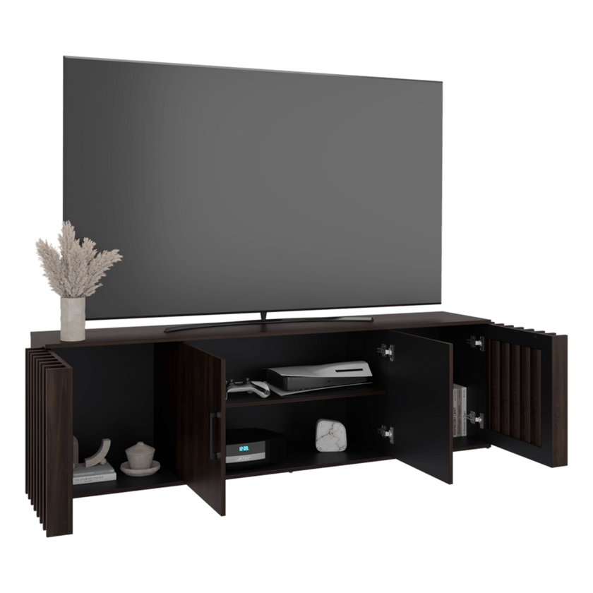Mueble Tv Brown 75" 54X180X36 Rta Nogal Wengue Zf