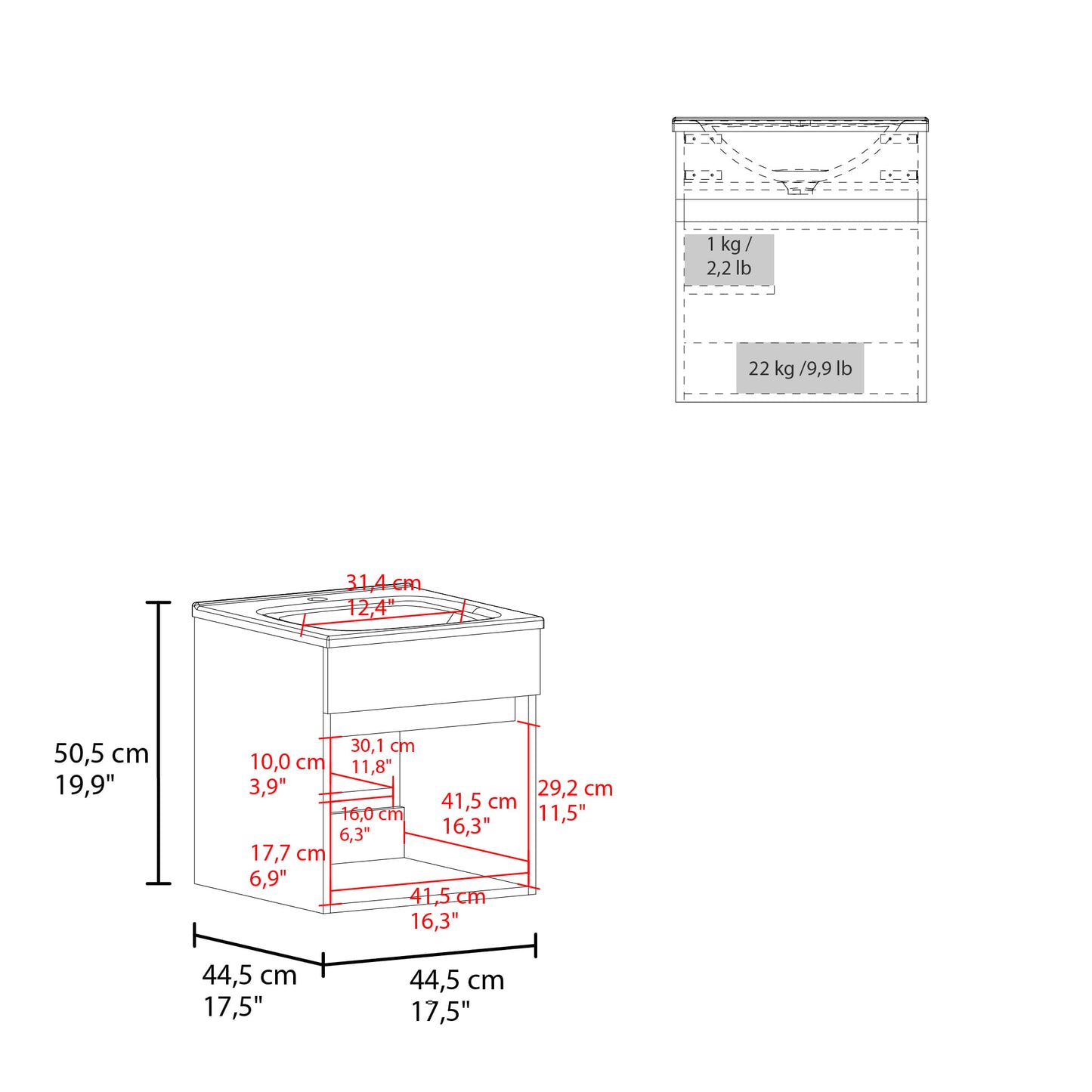 Mueble De Baño Primavera 45 48X44X44 Wengue Zf