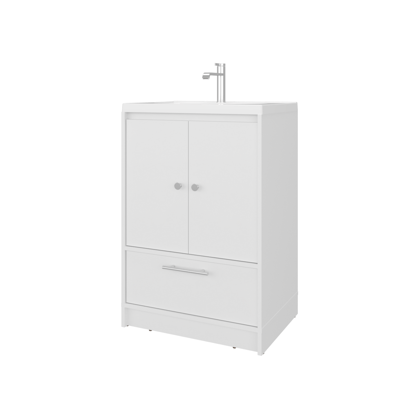 Mueble Para Lavamanos Madison 60 A Piso 89X60X45 Rta Blanco Mqz Zf