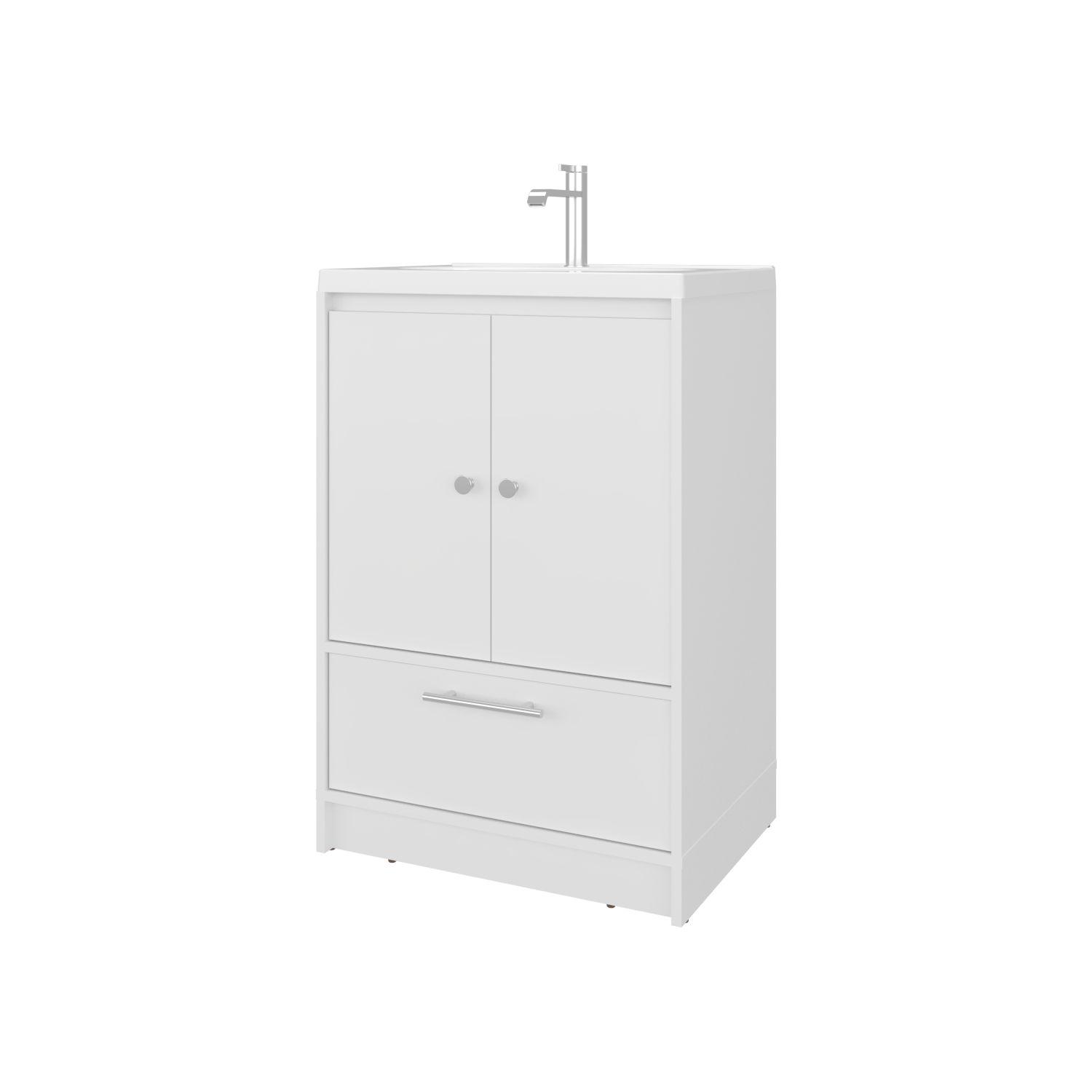 Mueble Para Lavamanos Madison 60 A Piso 89X60X45 Rta Blanco Mqz Zf