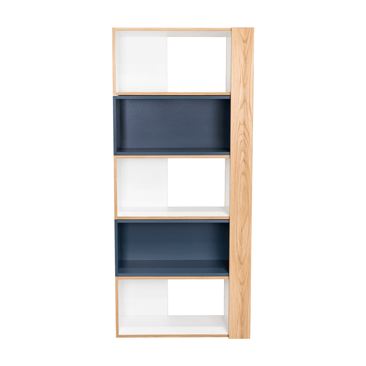 Biblioteca Beijing  161X70X28 Rta Fresno/Blanco + Azul
