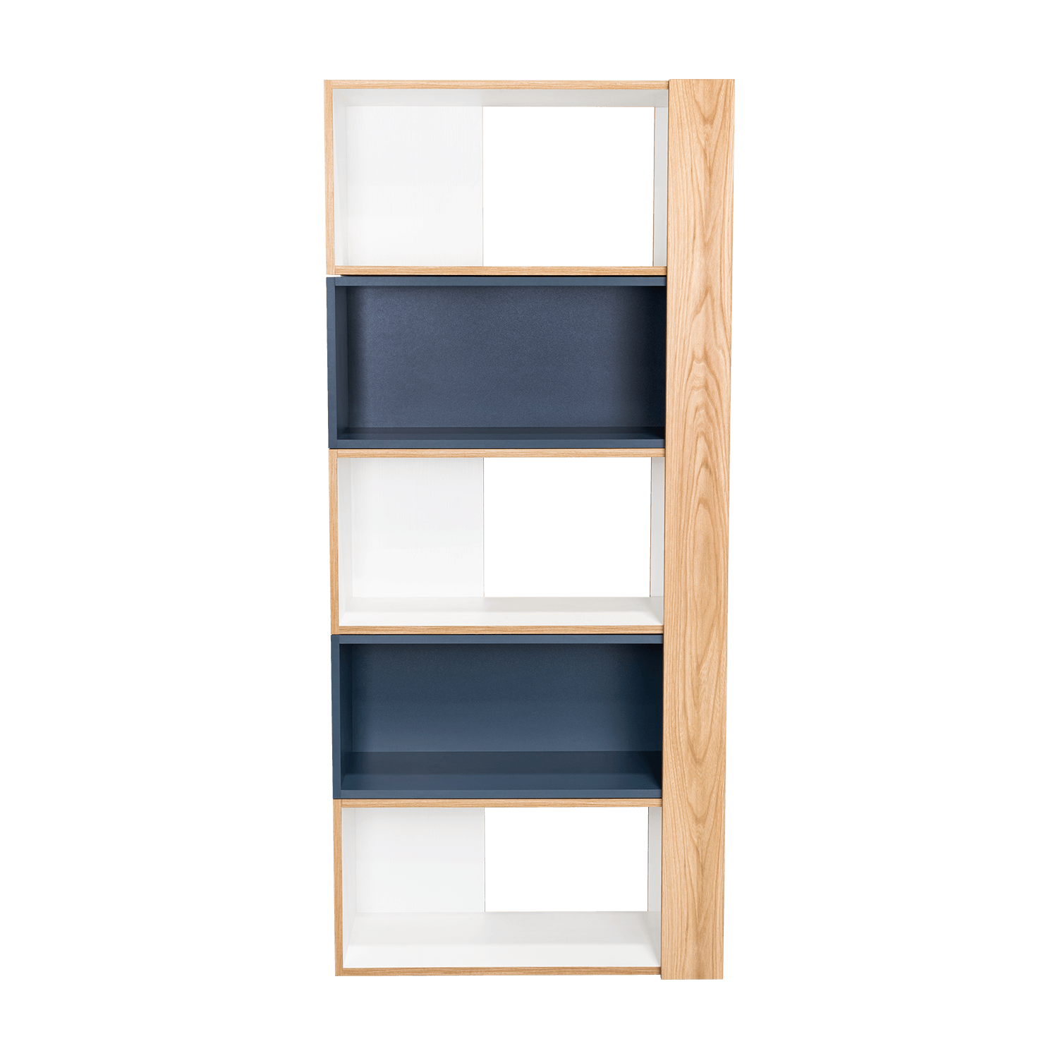 Biblioteca Beijing  161X70X28 Rta Fresno/Blanco + Azul