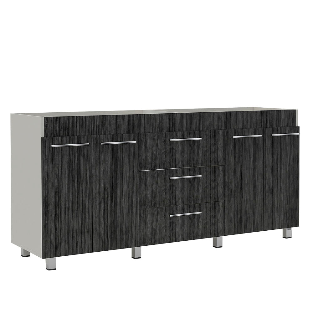 Mueble Inferior 180 Bari Blanco Roble Gris