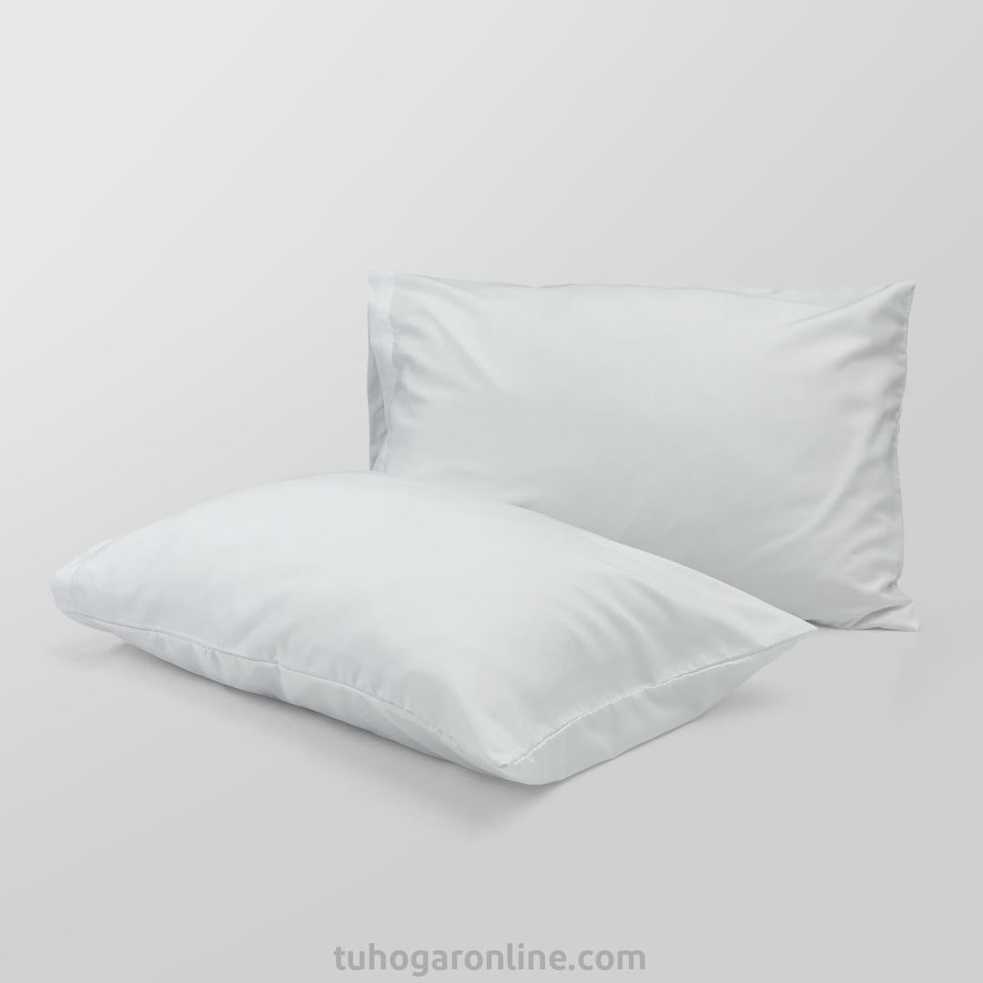 Duo Fundas Blancas 50X70 Para Almohada 180 Hilos Suave