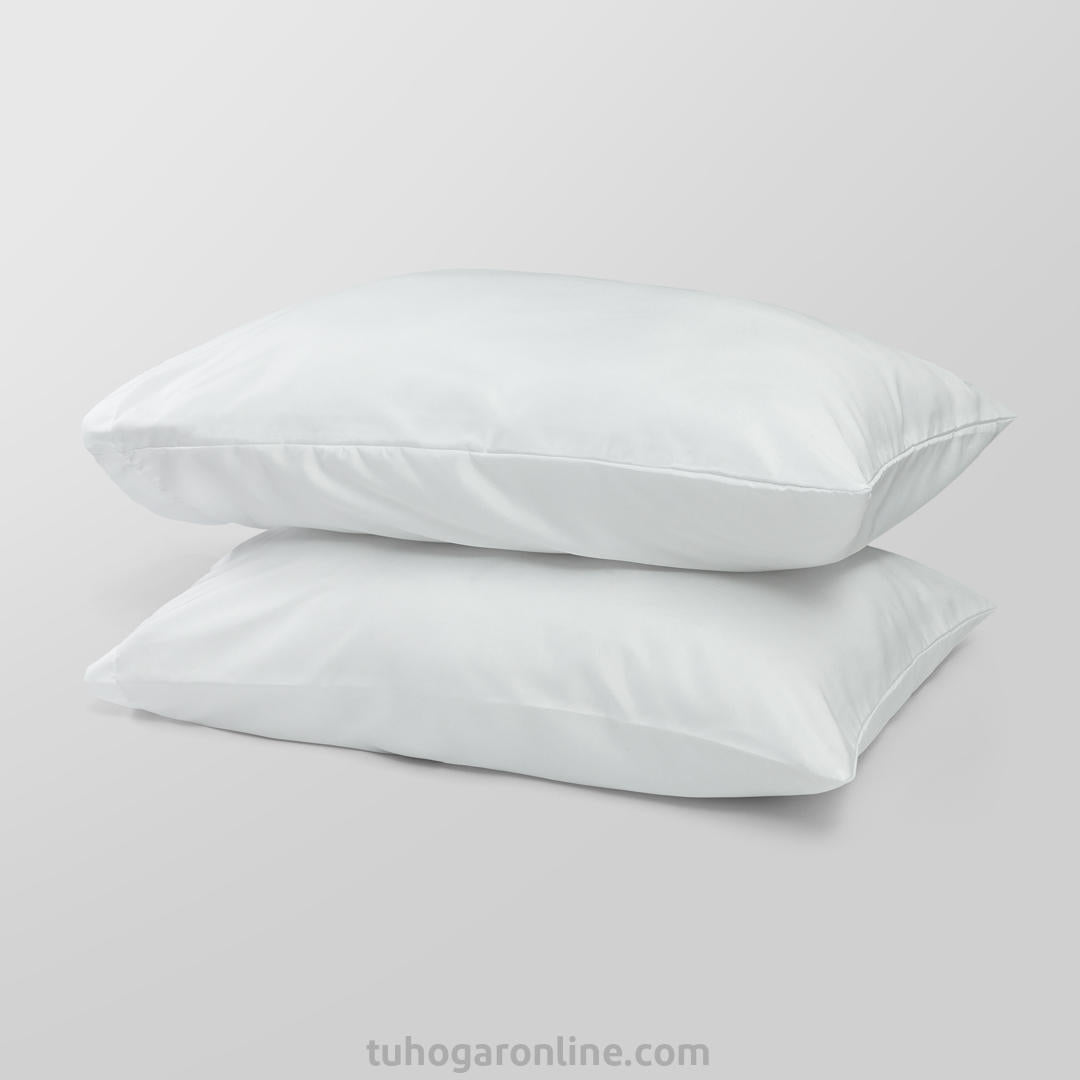 Duo Fundas Blancas 50X70 Para Almohada 180 Hilos Suave