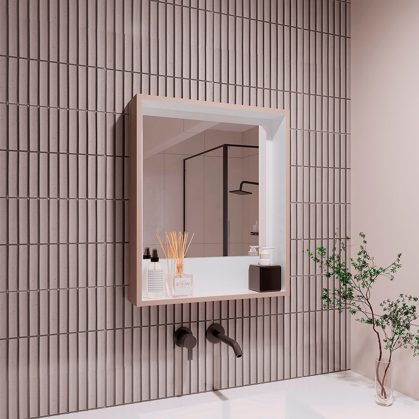 Gabinete De Baño Muse 62X52X10 Rta Bardolino Blanco Mqz