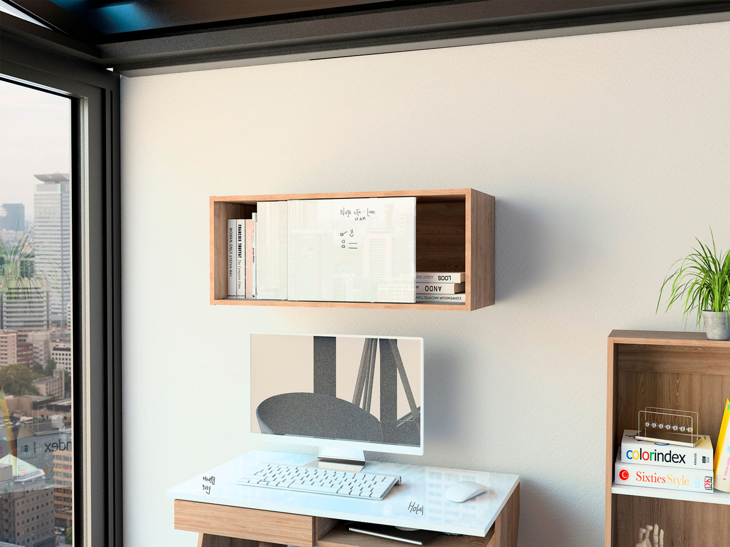 Gabinete Note Rta Miel + Blanco Hg