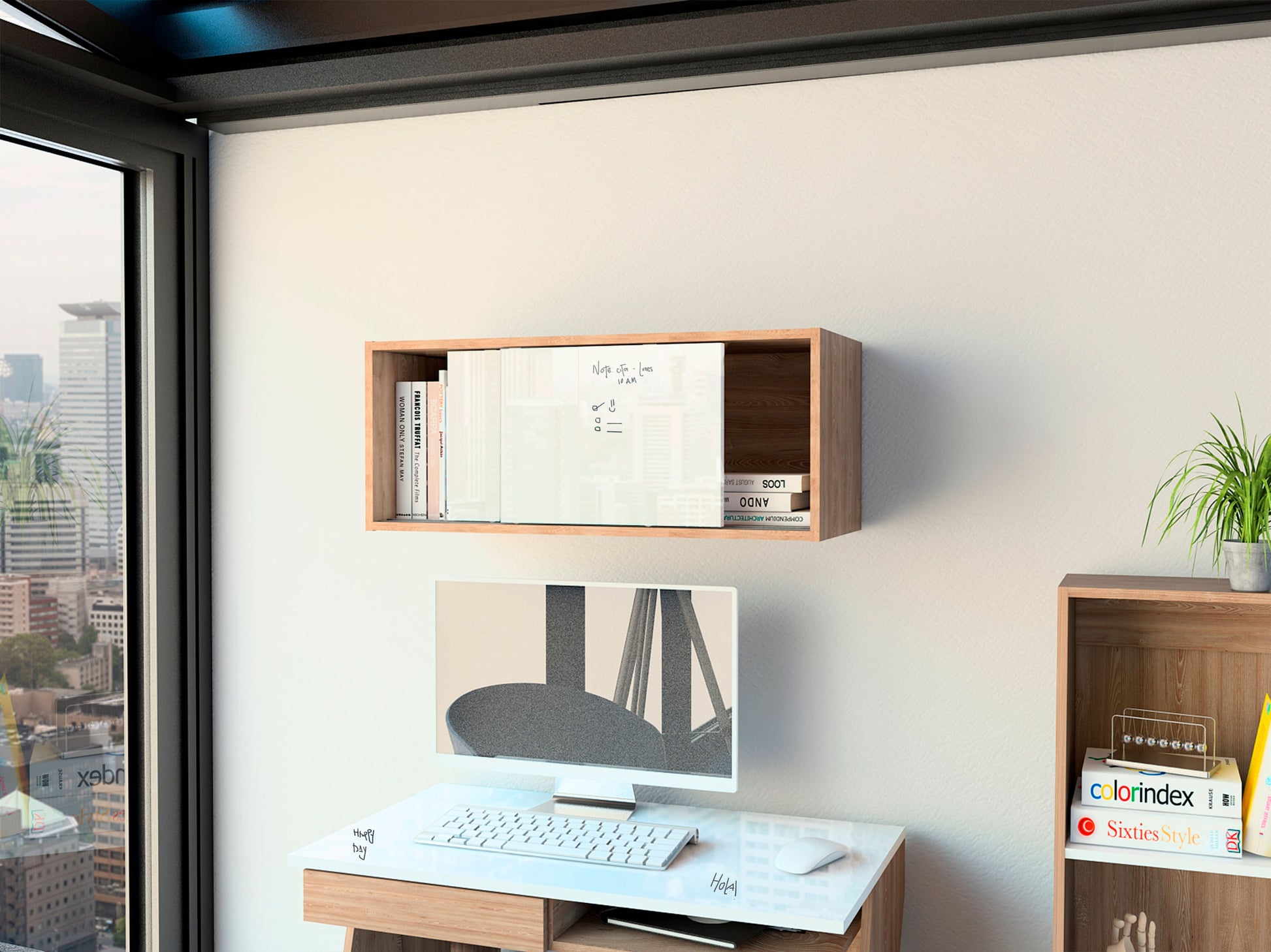 Gabinete Note Rta Miel + Blanco Hg