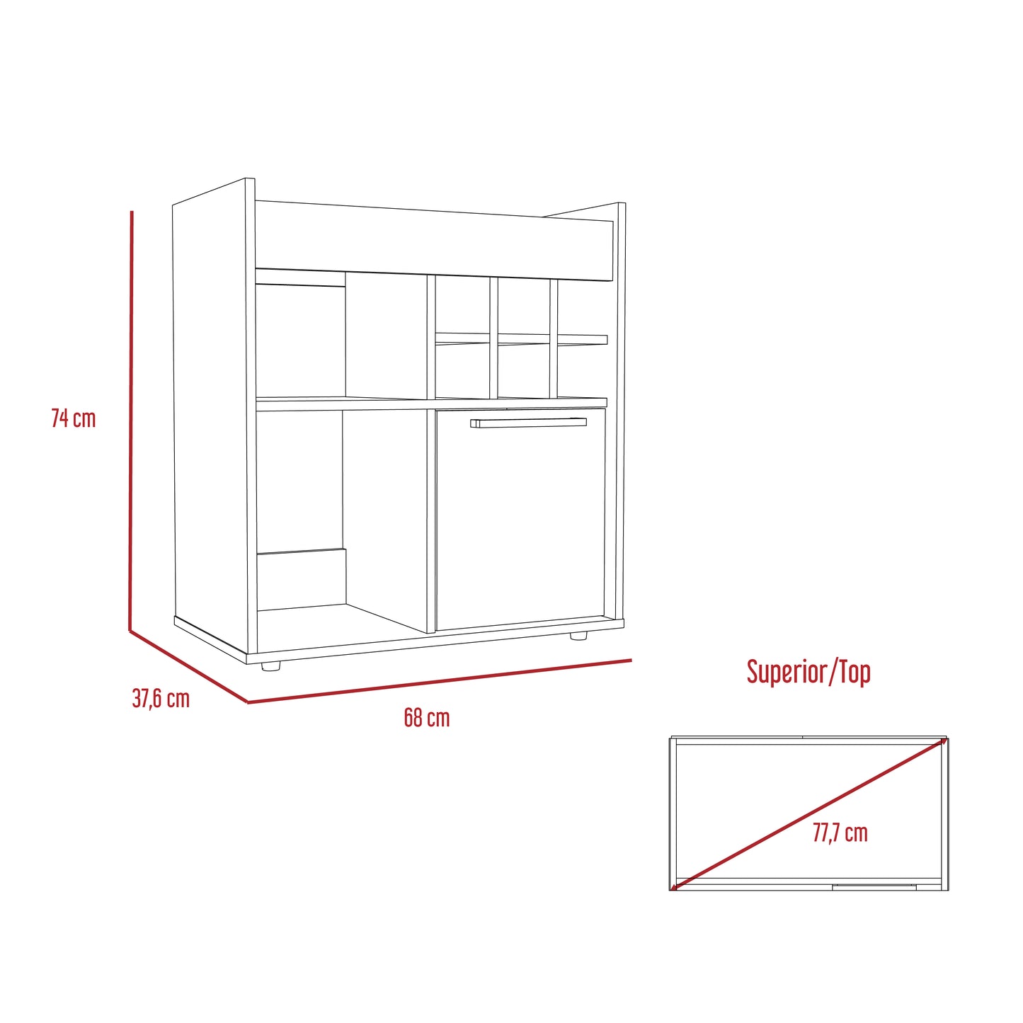 Mueble Bar Lyon Rta Milan + Wengue