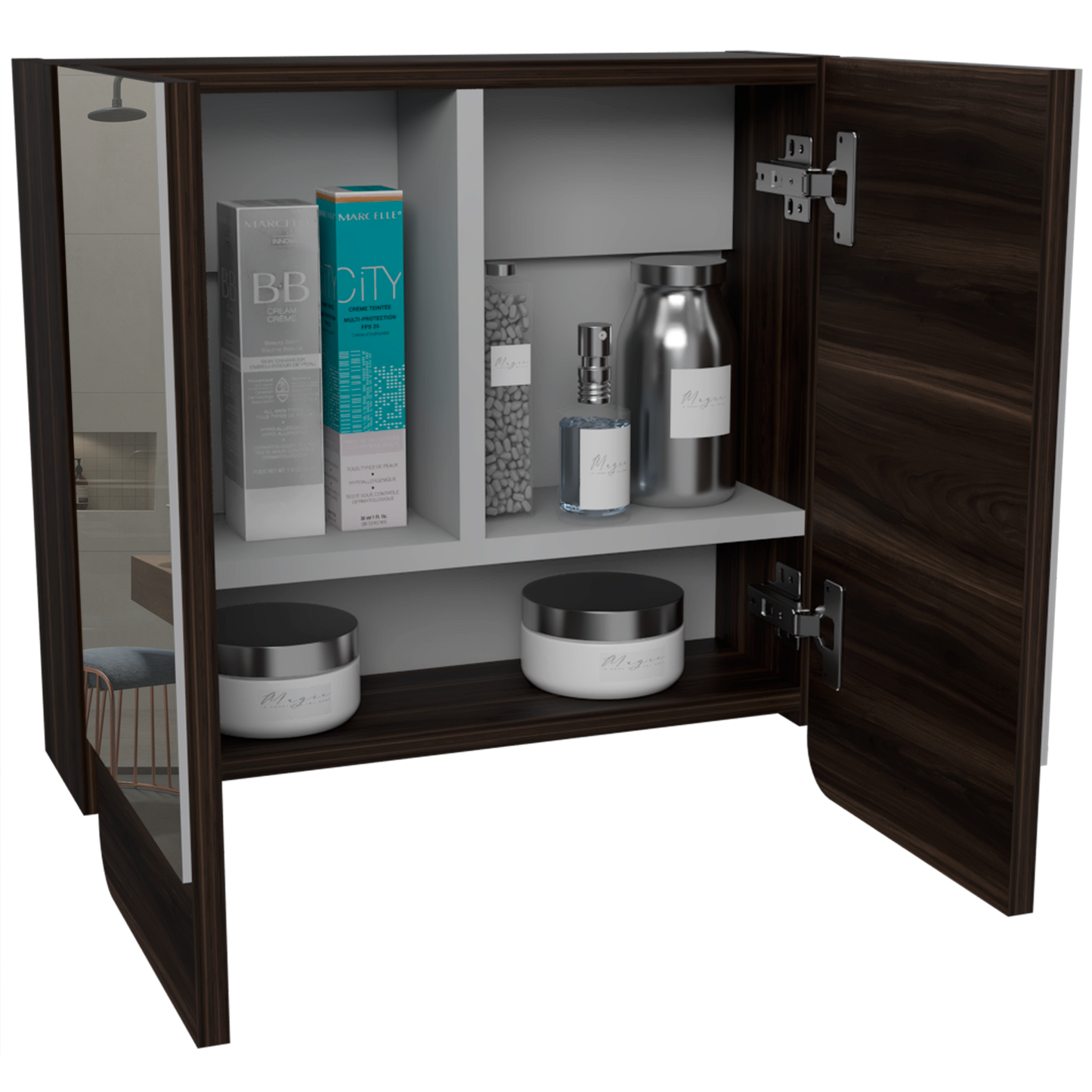 Gabinete Baño Luv Rta Nogal-Gris
