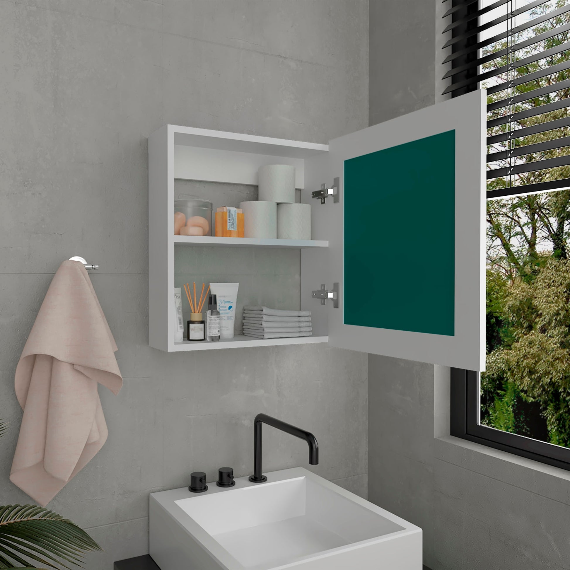 Gabinete Baño Luma 52X47X14 Rta Blanco Zf