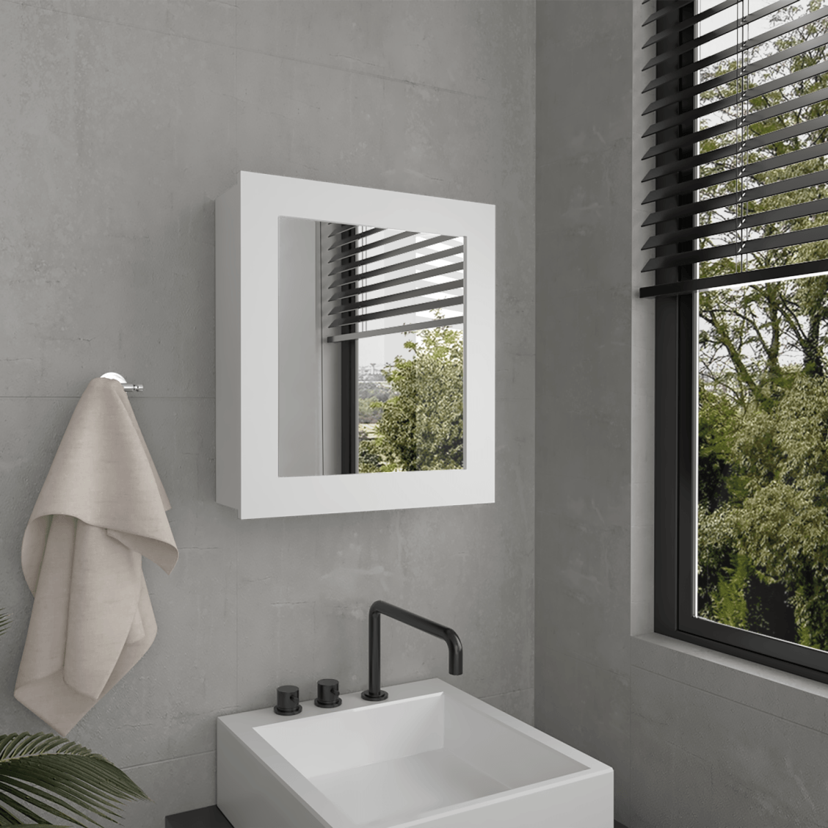 Gabinete Baño Luma 52X47X14 Rta Blanco Zf