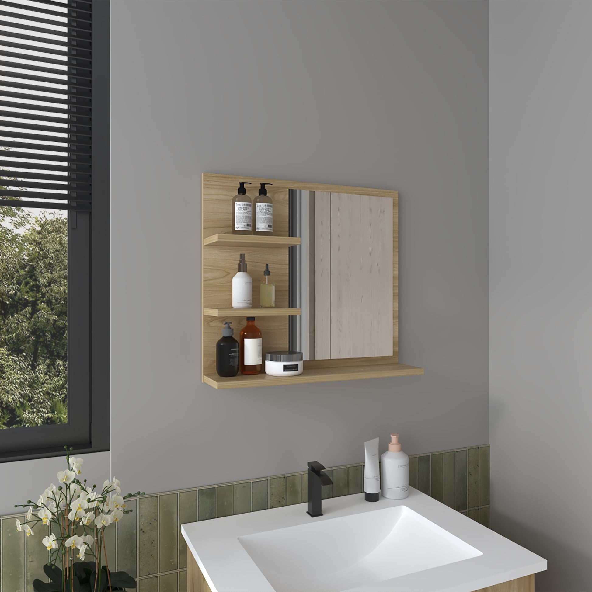 Gabinete De Baño Weston 52X47X13 Rta Fresno Europeo