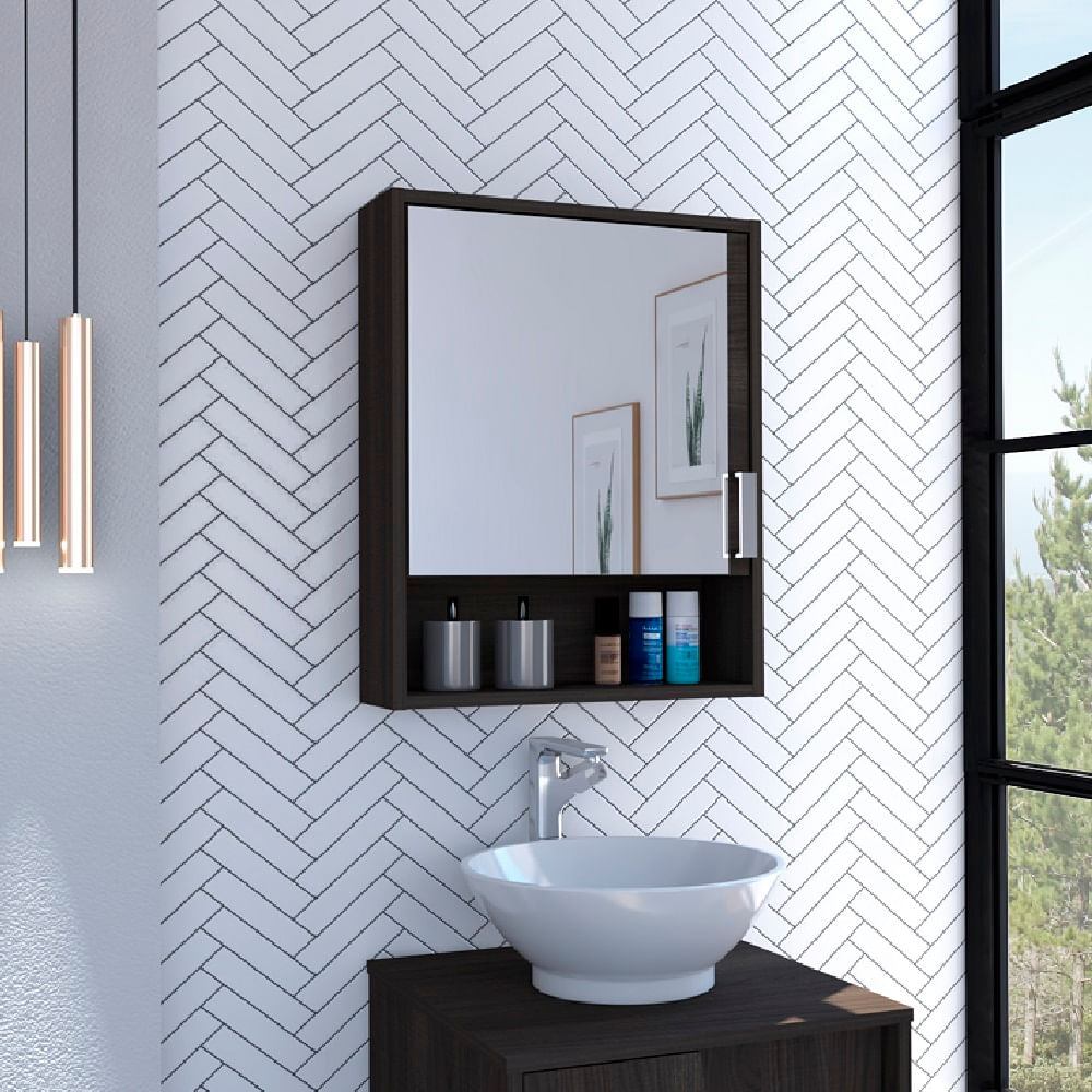 Gabinete De Baño Eco Roble Ahumado