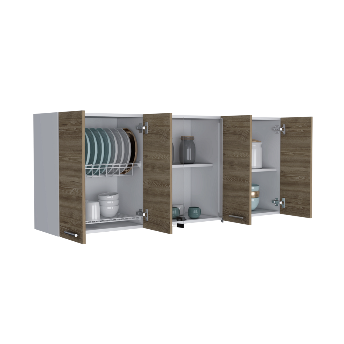 Gabinede De Cocina Superior 150 Vidrio Rta Blanco + Miel N/A