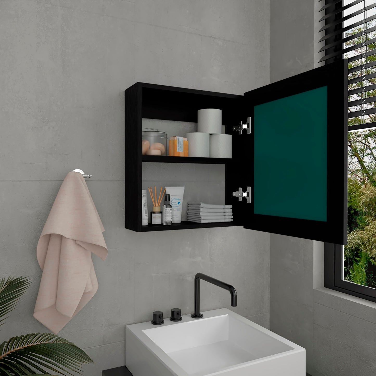 Gabinete Baño Luma 52X47X14 Rta Wengue Zf