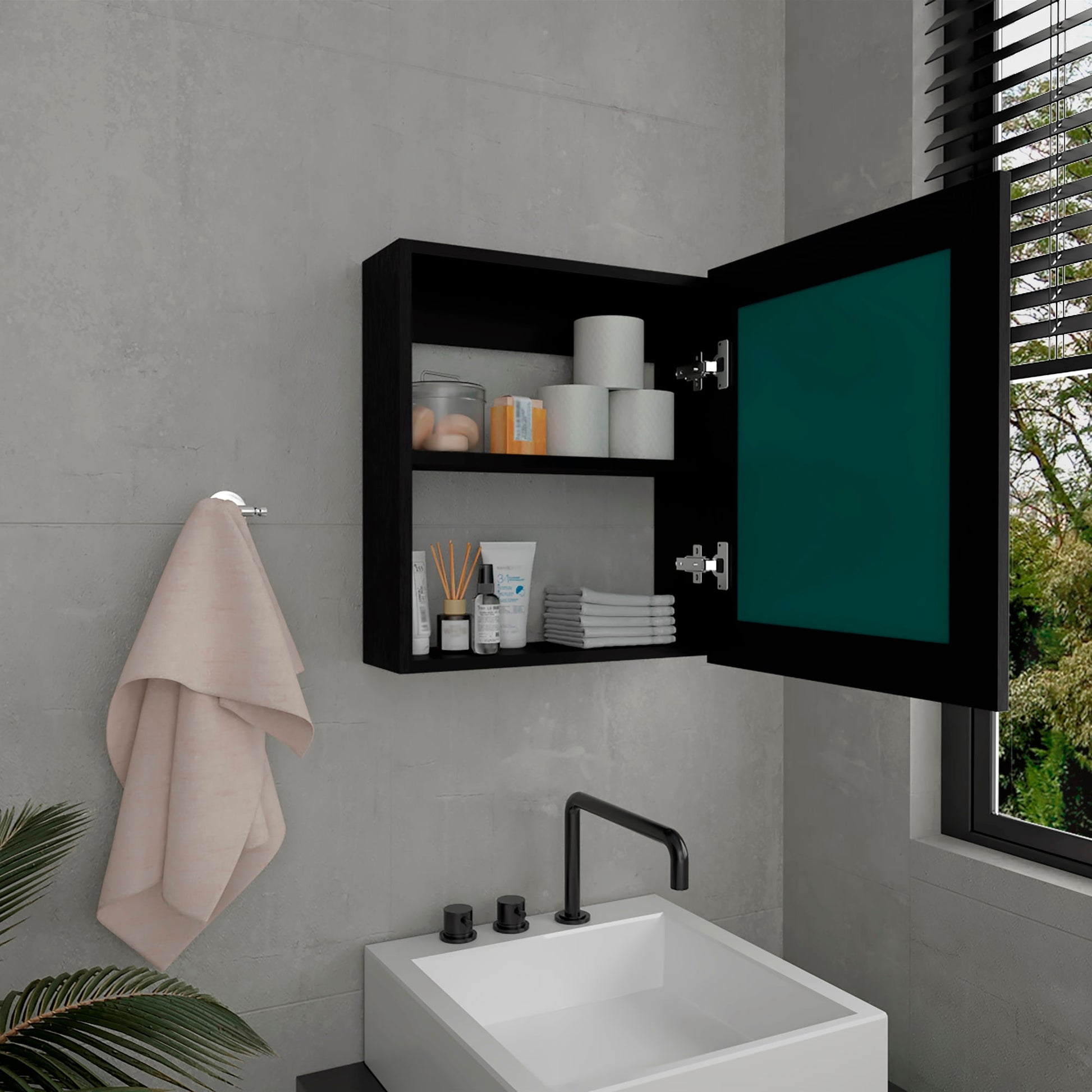 Gabinete Baño Luma 52X47X14 Rta Wengue Zf