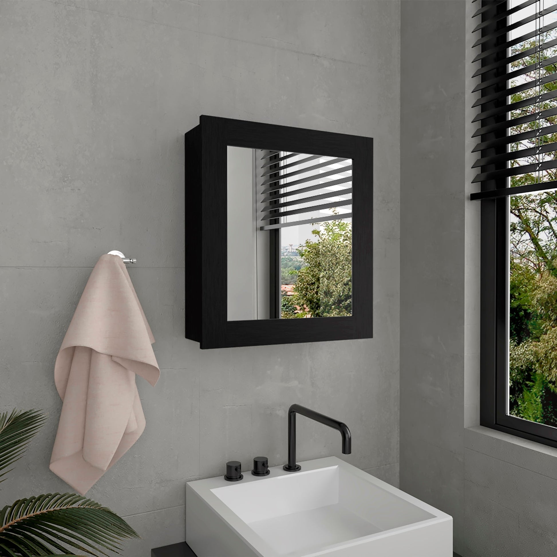 Gabinete Baño Luma 52X47X14 Rta Wengue Zf