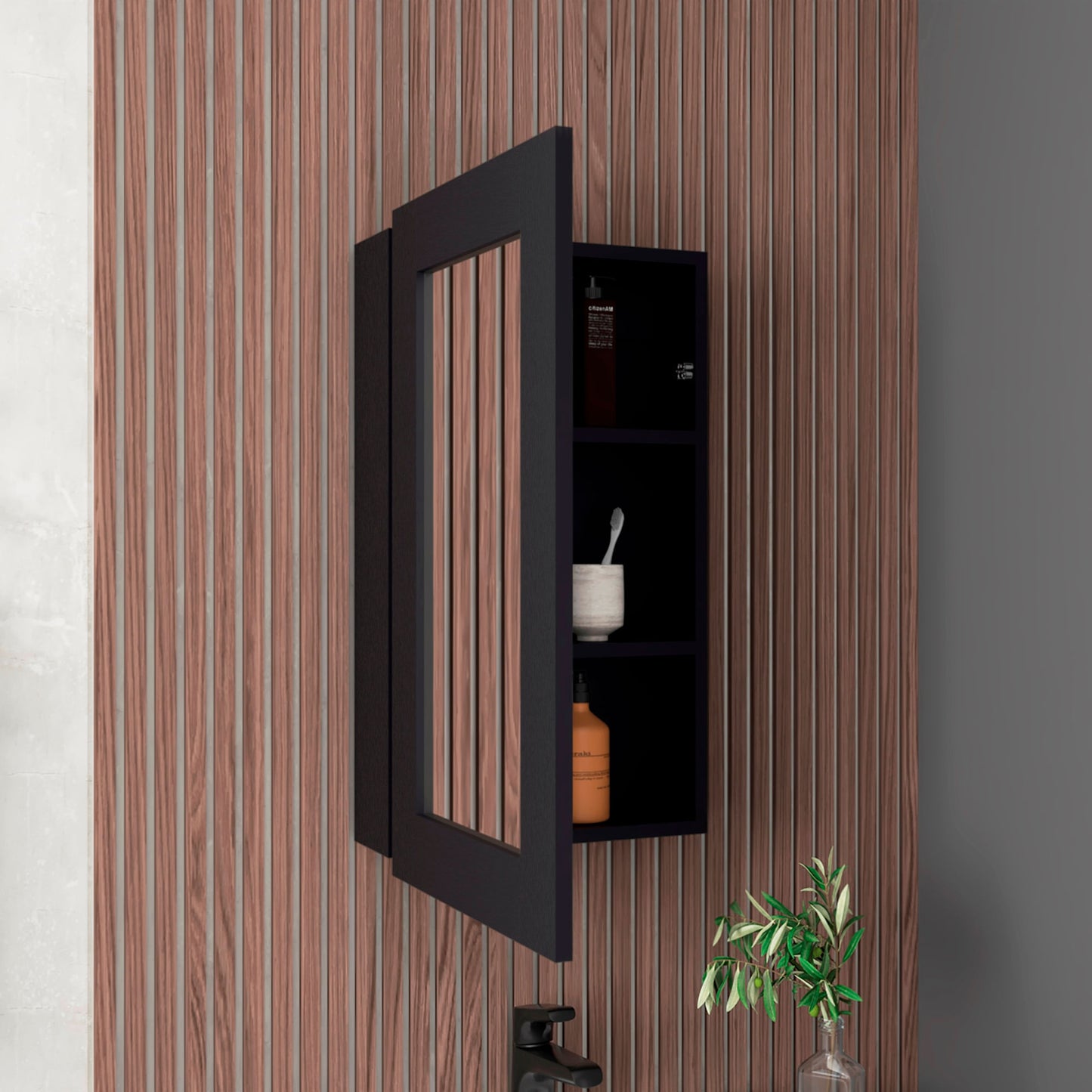Gabinete De Baño Juno 65X39X12 Rta Wengue Zf