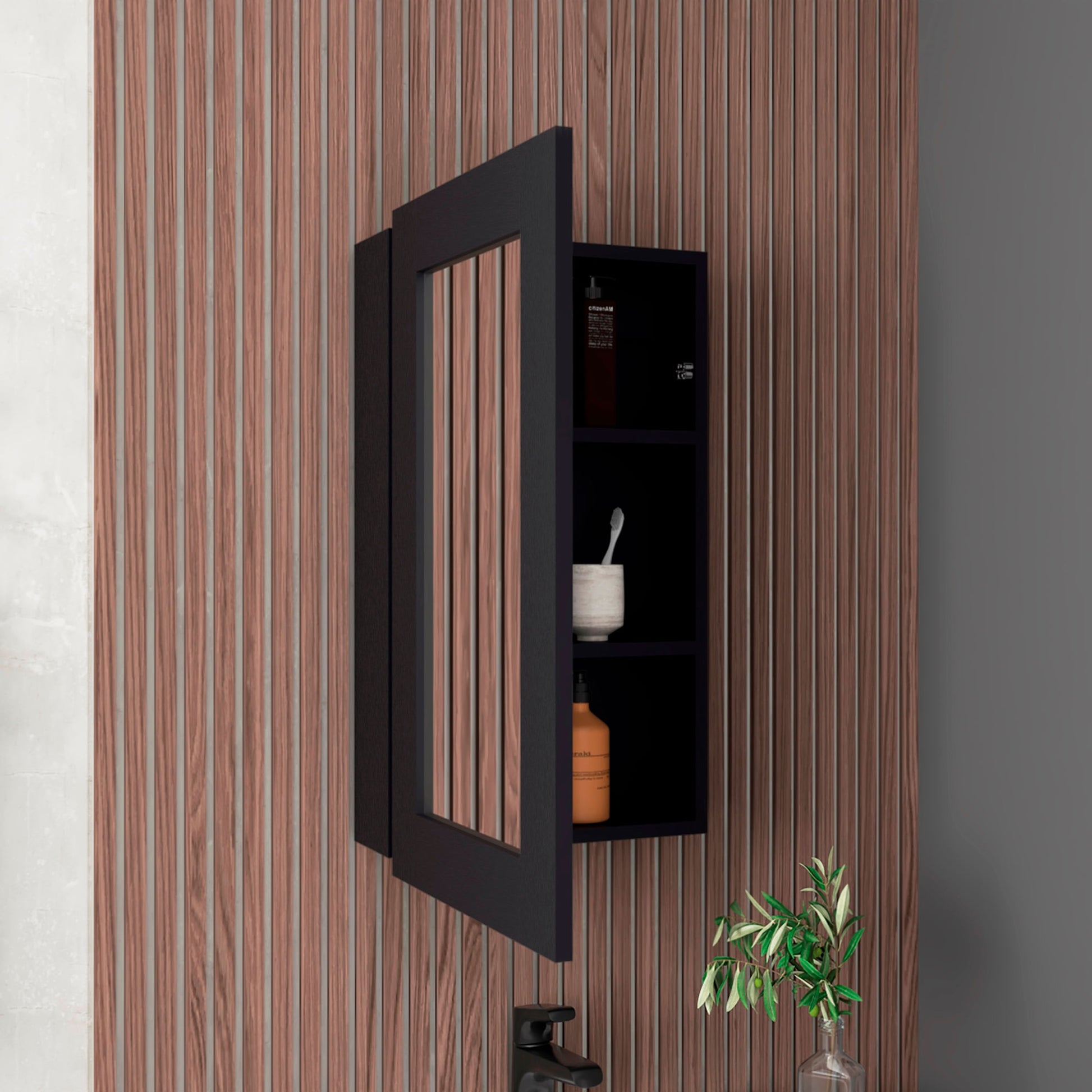 Gabinete De Baño Juno 65X39X12 Rta Wengue Zf