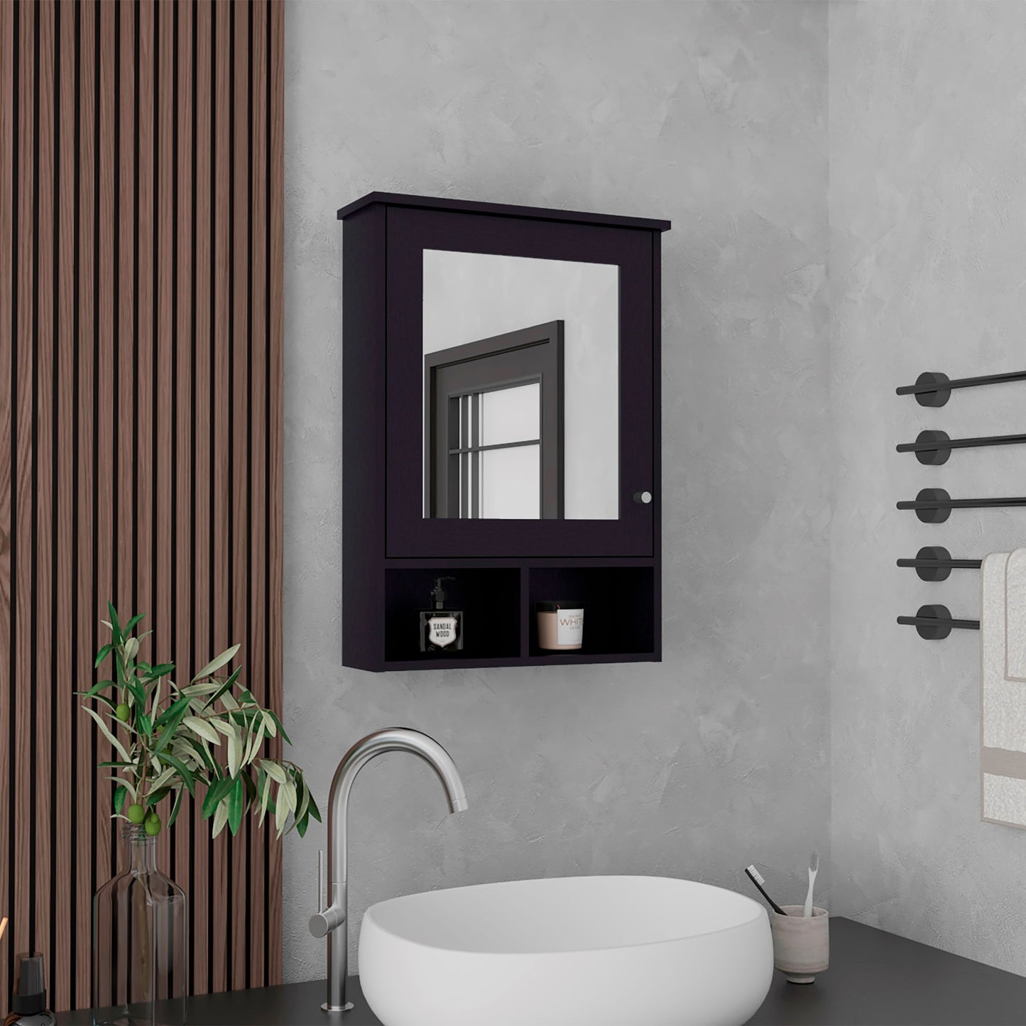 Gabinete Baño Viña 73X53X16 Rta Wengue Zf